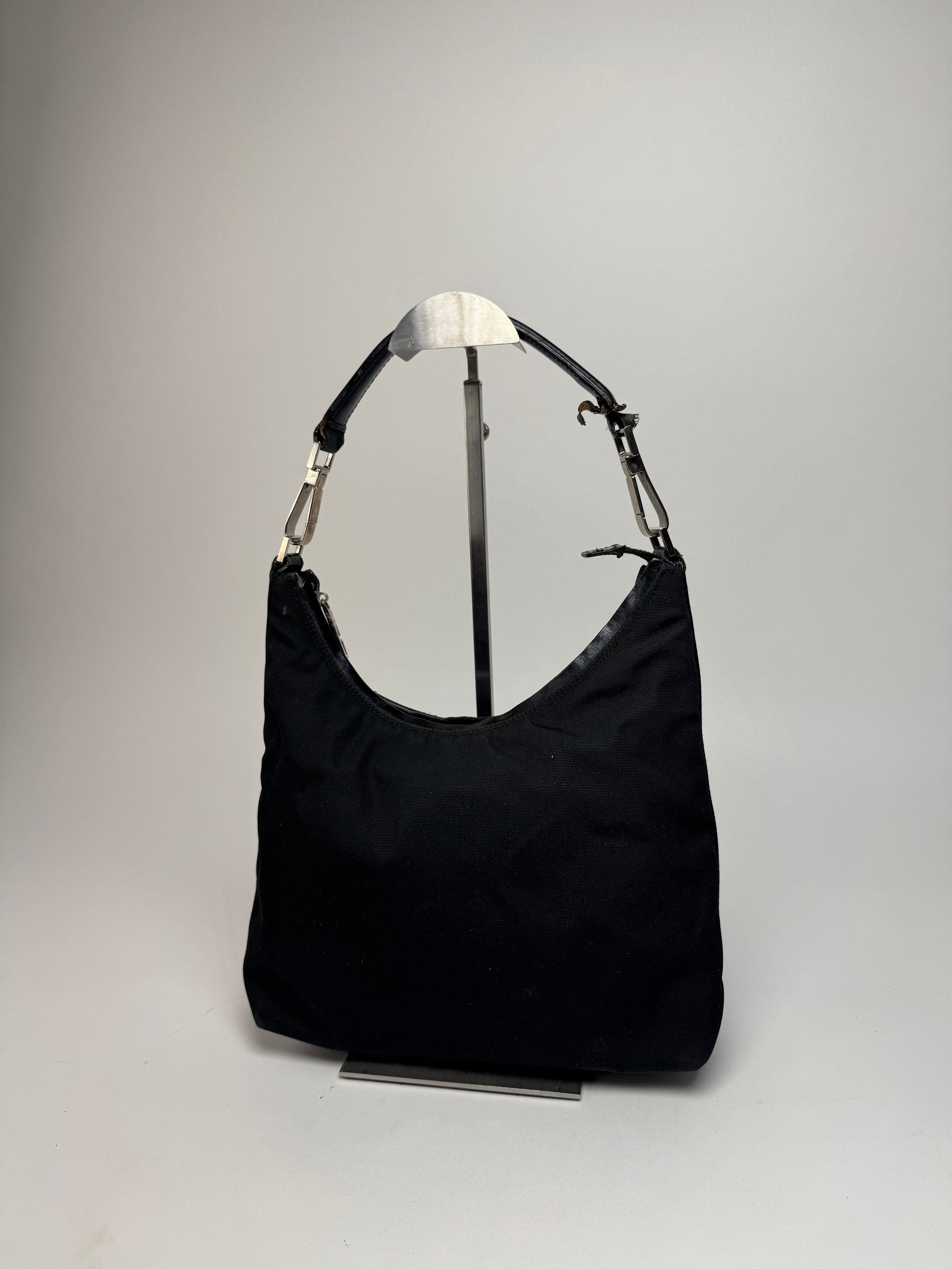 Gucci Vintage Canvas Leather Handbag Black Size ONE SIZE - 8 Thumbnail