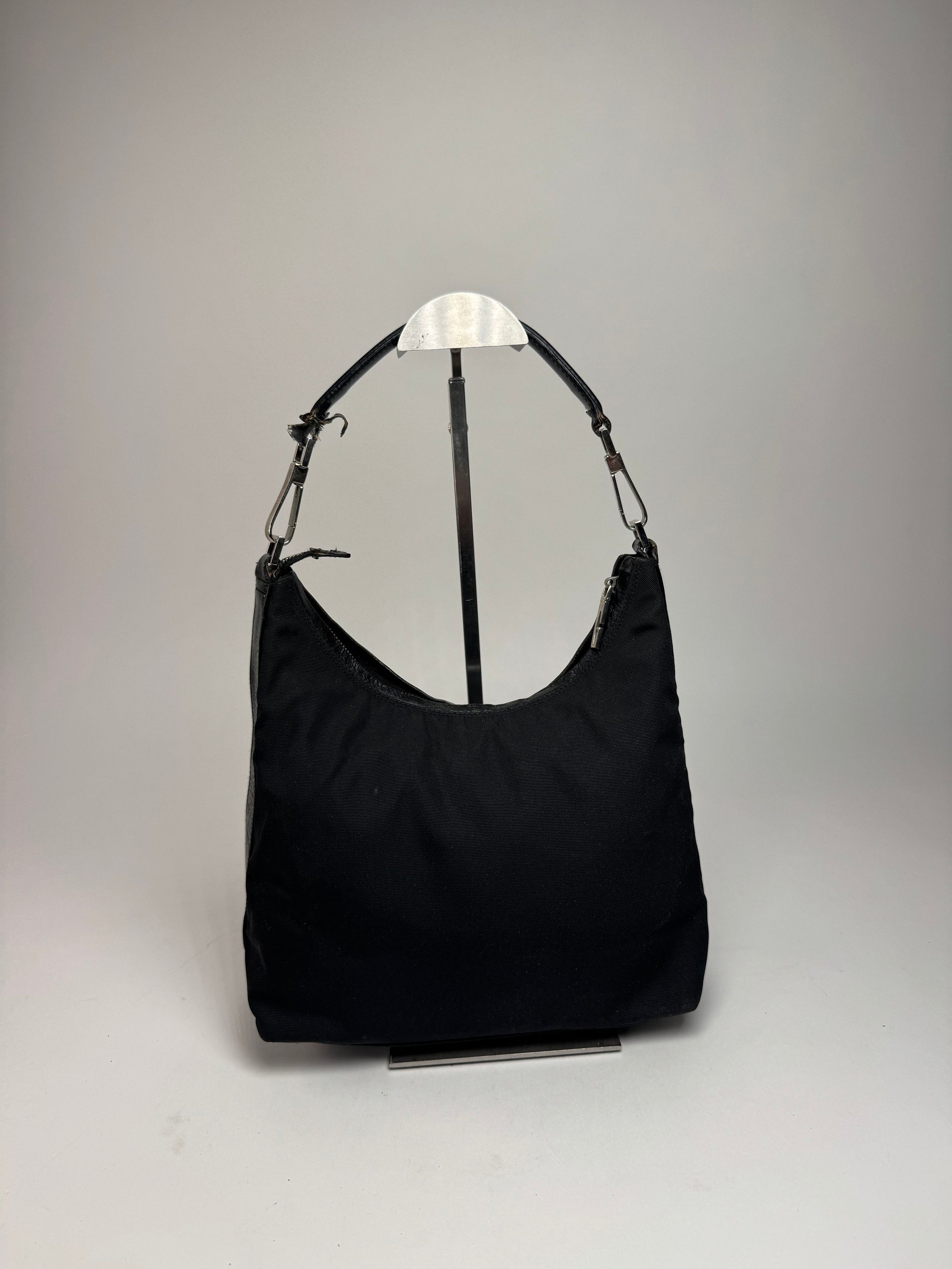 Gucci Vintage Canvas Leather Handbag Black Size ONE SIZE - 14 Thumbnail