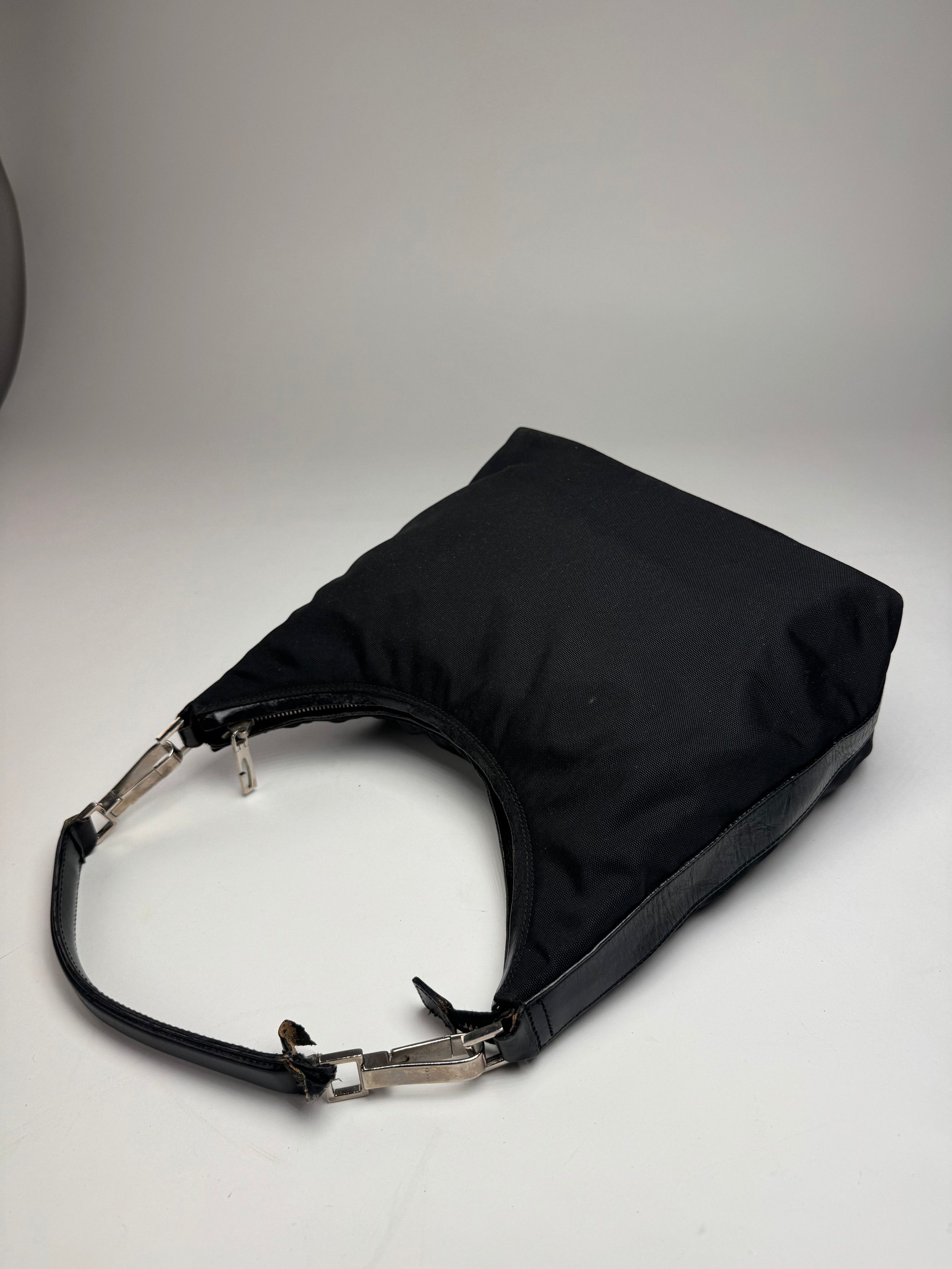 Gucci Vintage Canvas Leather Handbag Black Size ONE SIZE - 9 Thumbnail