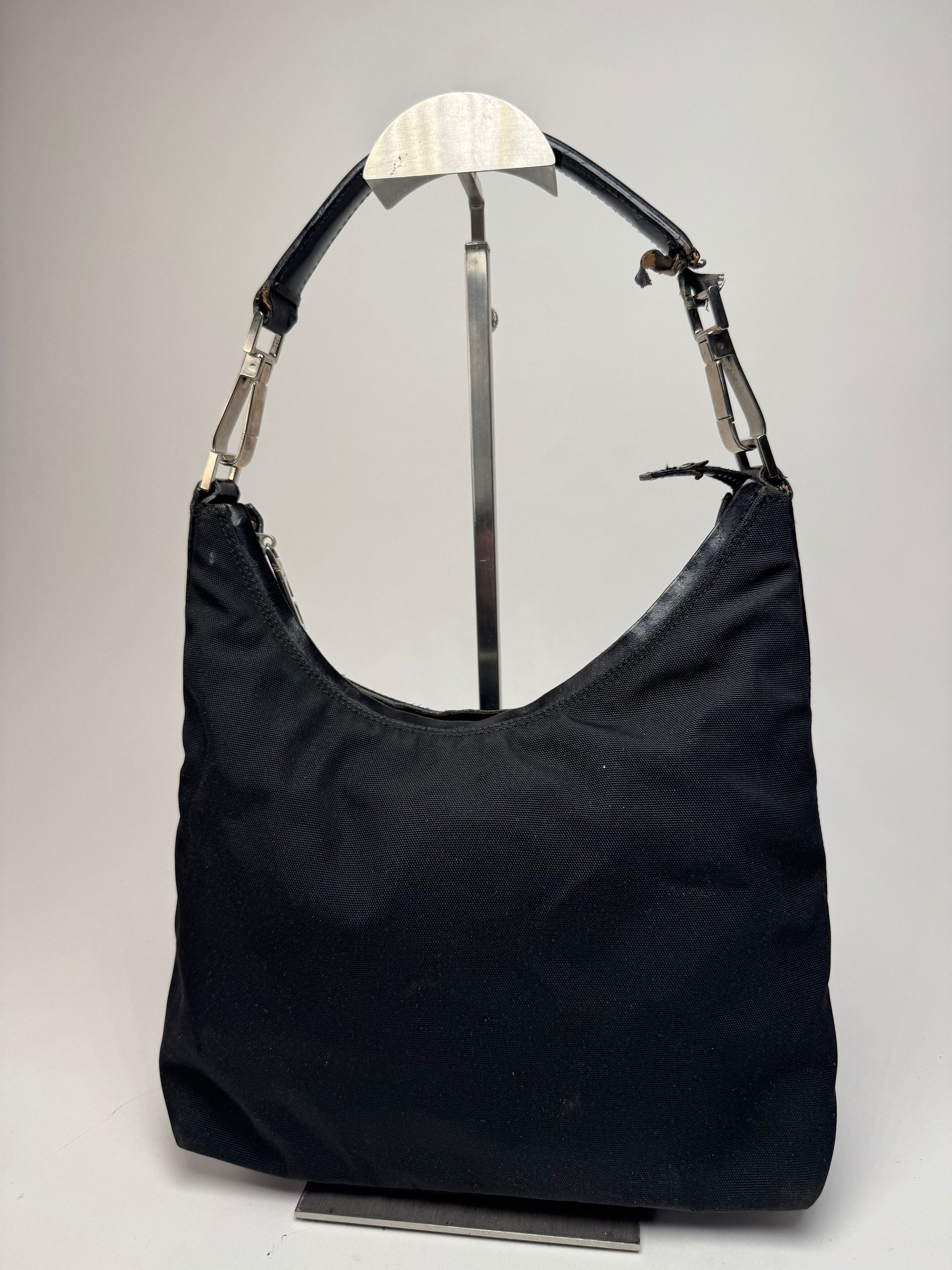 Gucci Vintage Canvas Leather Handbag Black Size ONE SIZE - 2 Thumbnail