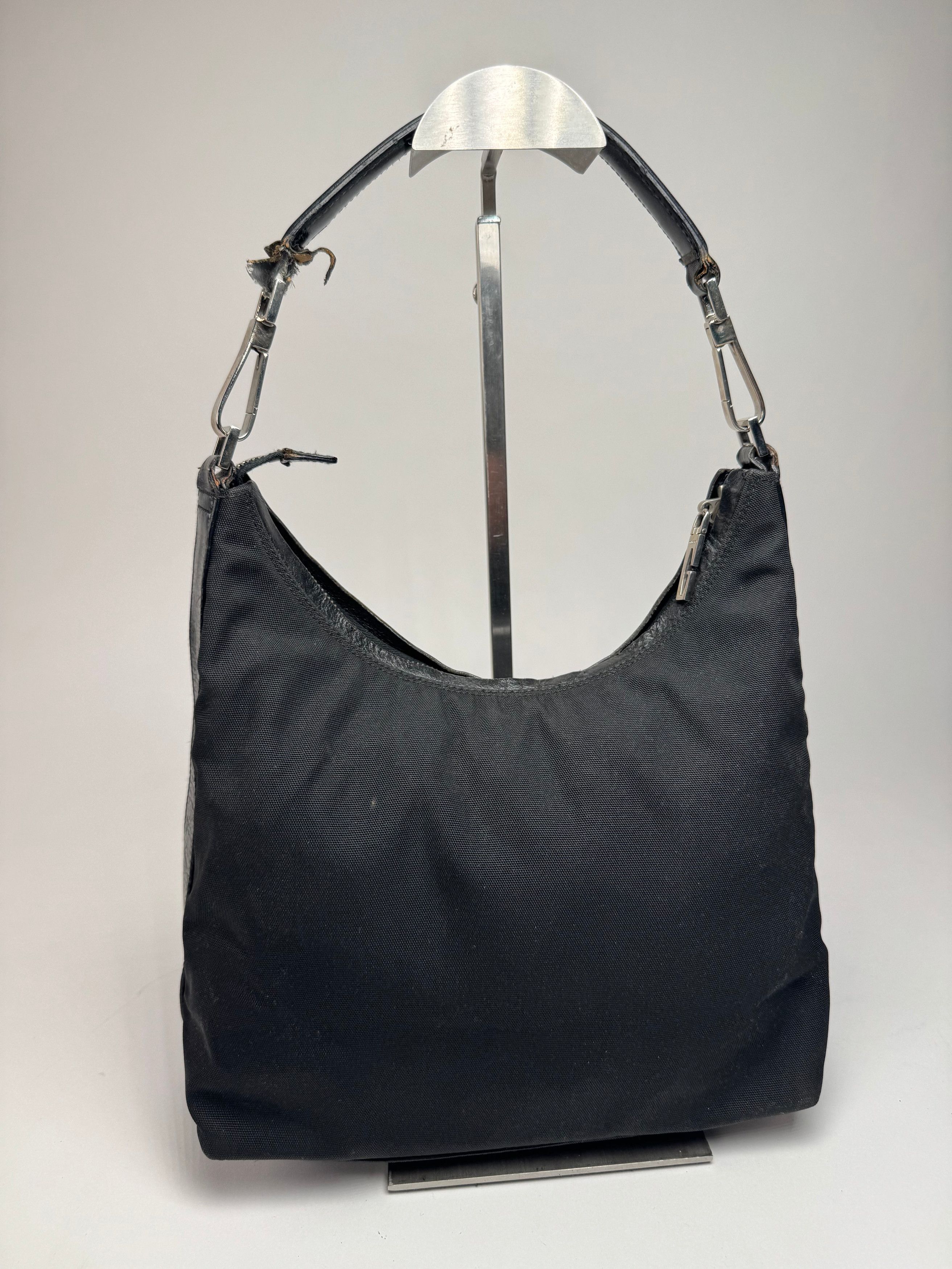 Gucci Vintage Canvas Leather Handbag Black Size ONE SIZE - 6 Thumbnail
