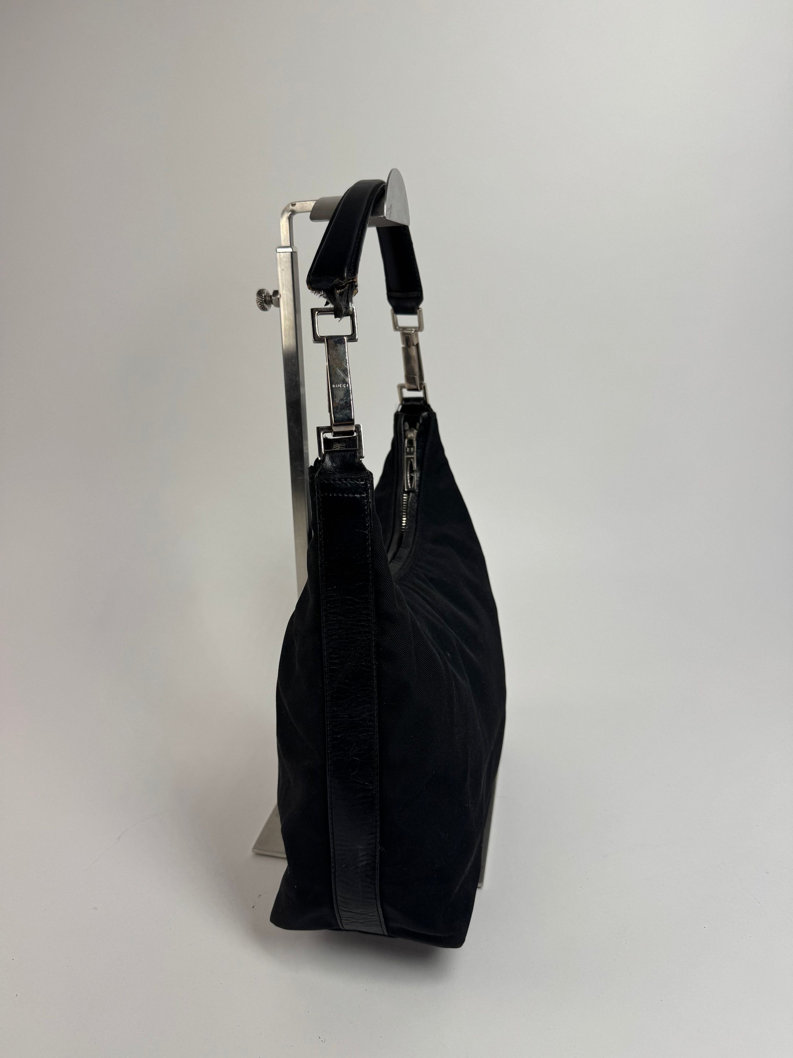 Gucci Vintage Canvas Leather Handbag Black Size ONE SIZE - 13 Thumbnail