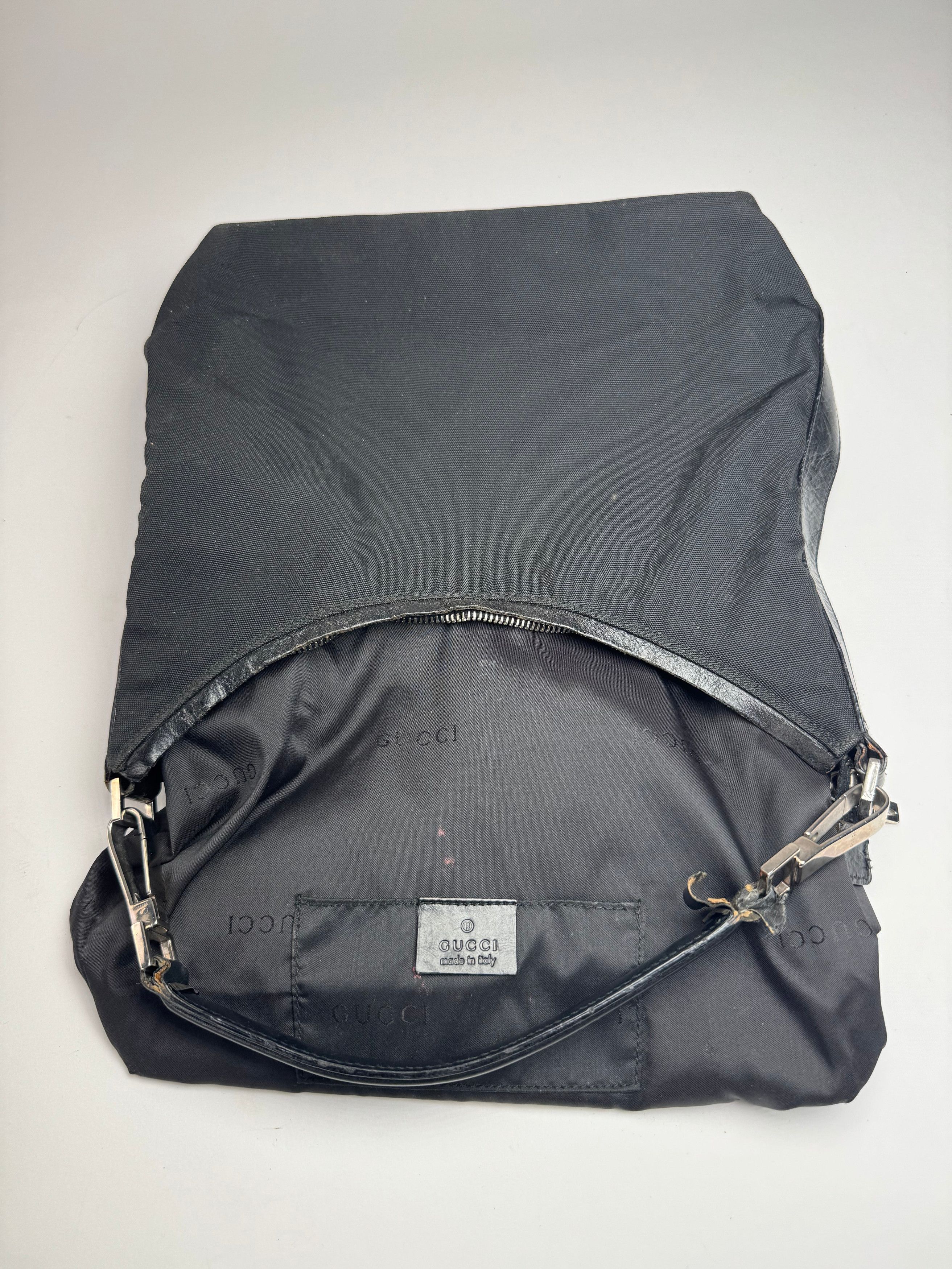 Gucci Vintage Canvas Leather Handbag Black Size ONE SIZE - 3 Thumbnail