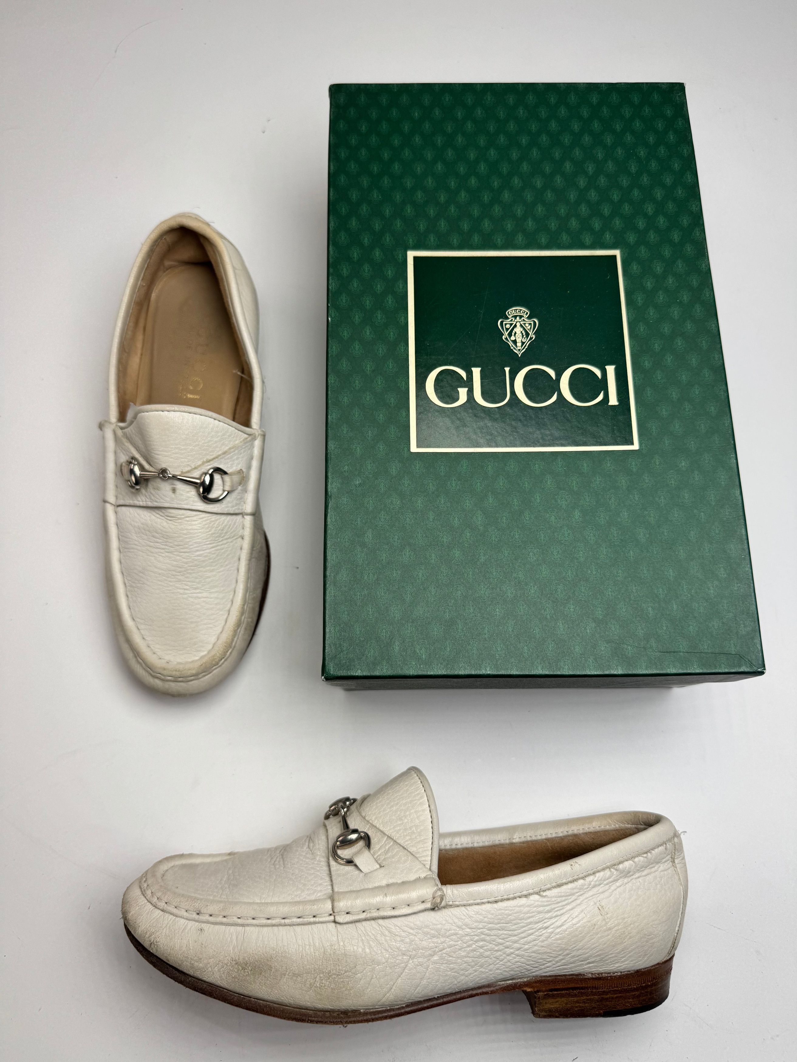 Gucci Vintage Horsebit Leather Loafer White 35,5 Size US 4 / IT 34 - 2 Thumbnail