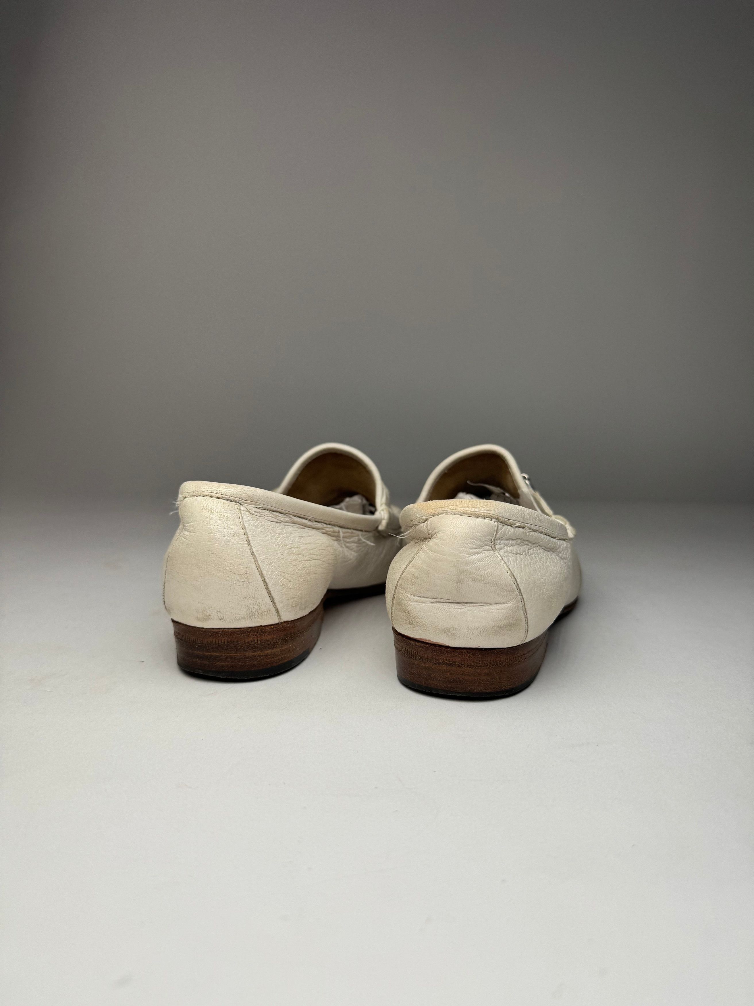 Gucci Vintage Horsebit Leather Loafer White 35,5 Size US 4 / IT 34 - 6 Thumbnail