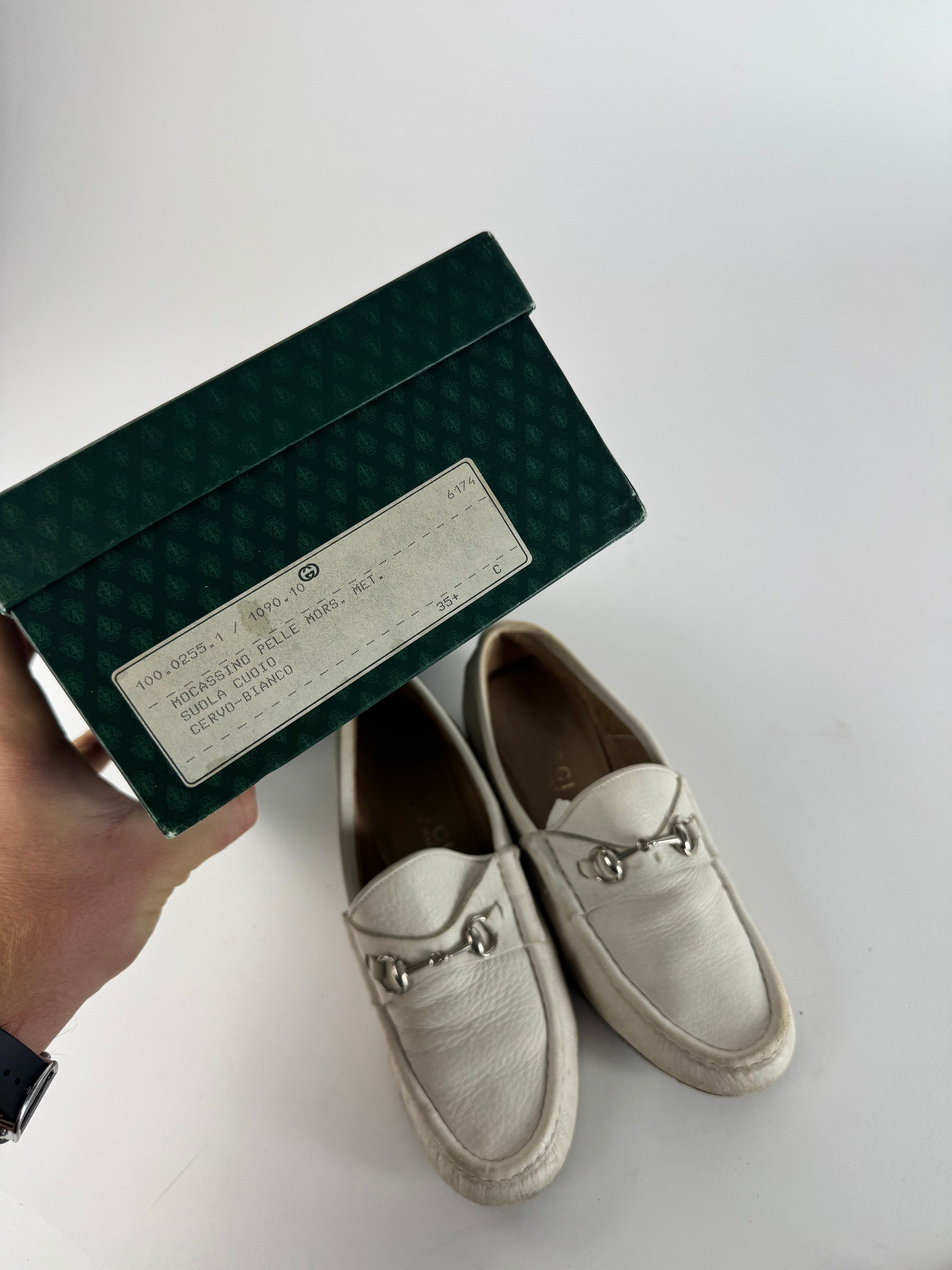 Gucci Vintage Horsebit Leather Loafer White 35,5 Size US 4 / IT 34 - 9 Thumbnail