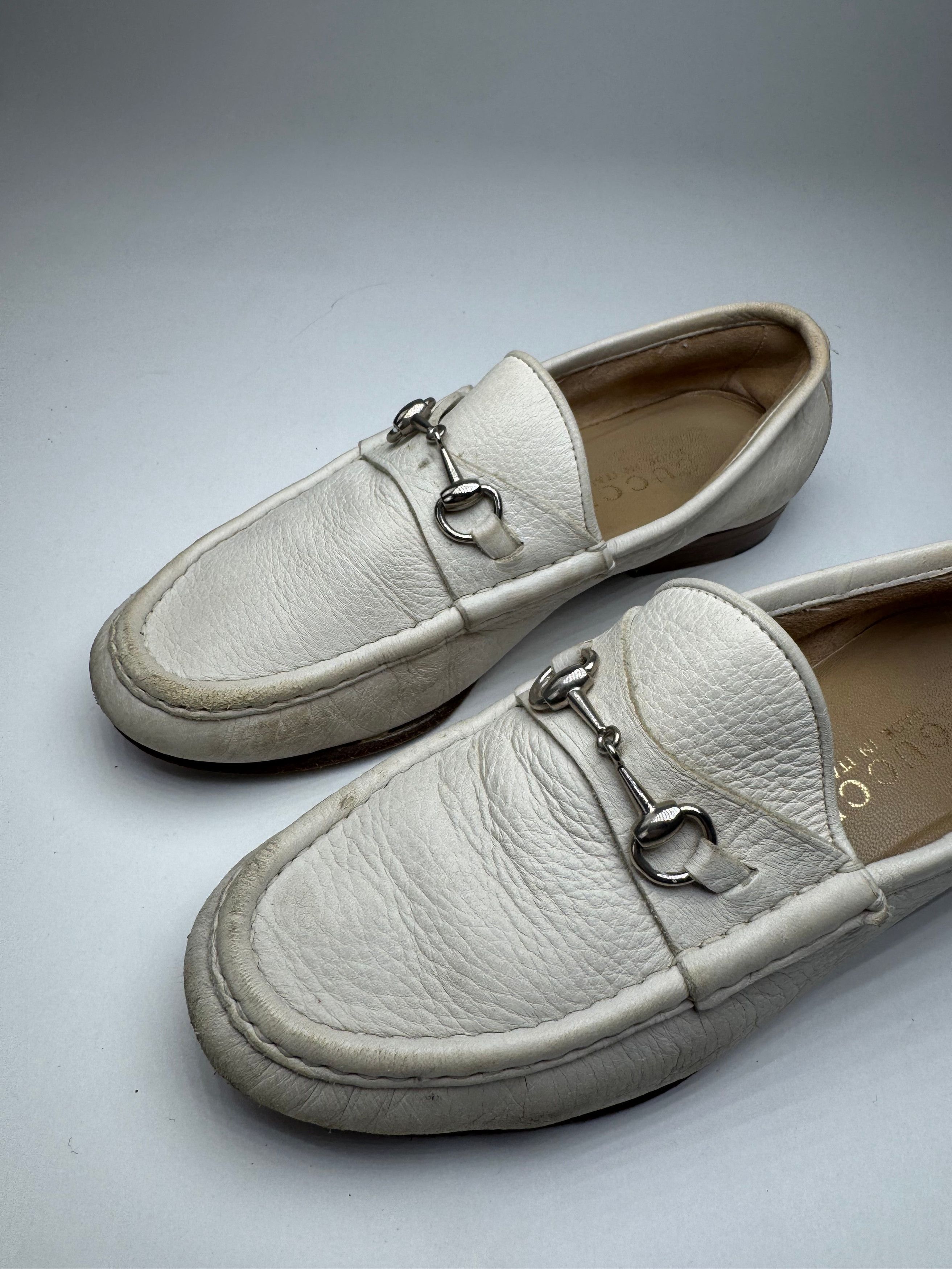 Gucci Vintage Horsebit Leather Loafer White 35,5 Size US 4 / IT 34 - 3 Thumbnail