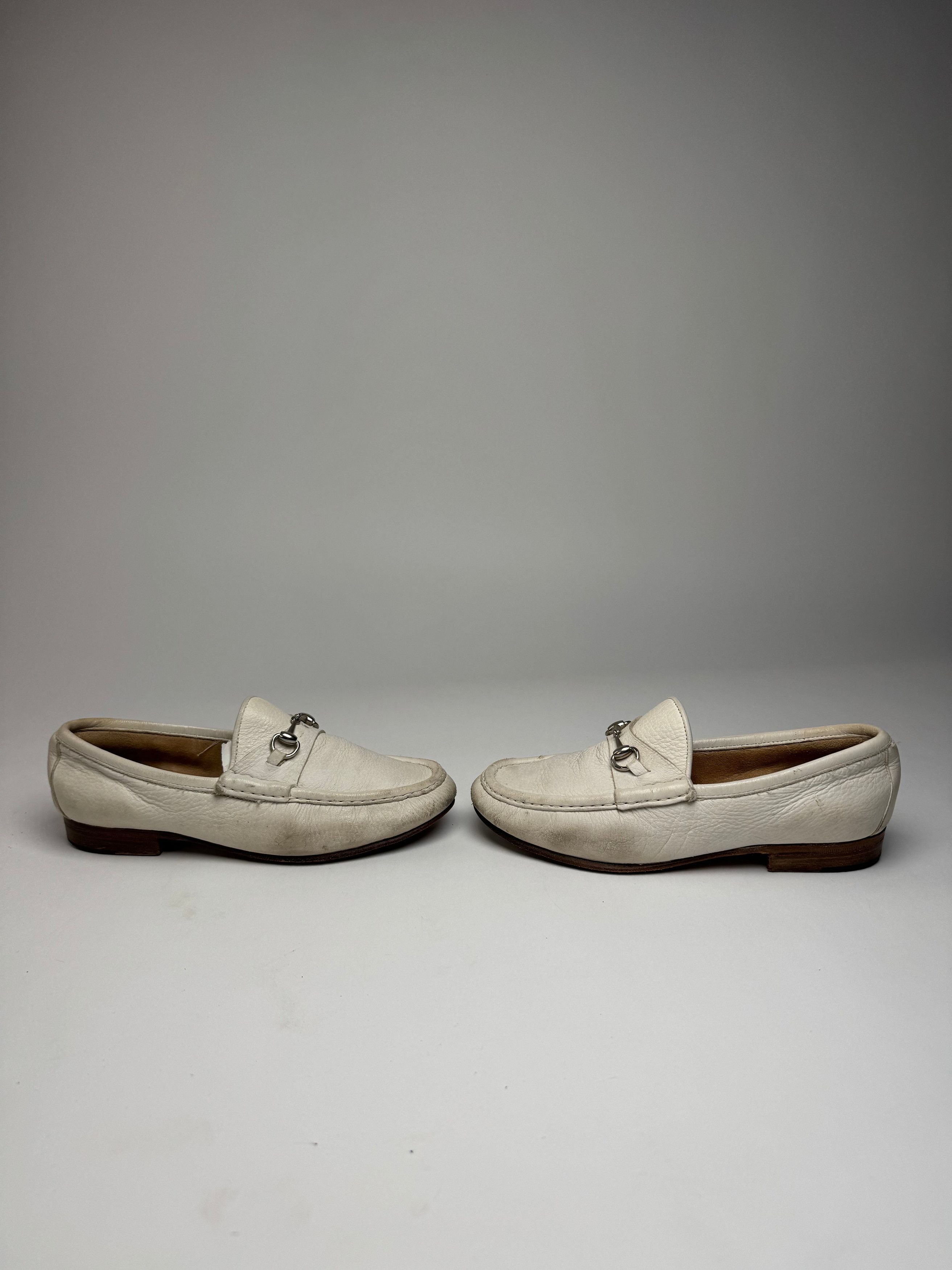 Gucci Vintage Horsebit Leather Loafer White 35,5 Size US 4 / IT 34 - 5 Thumbnail
