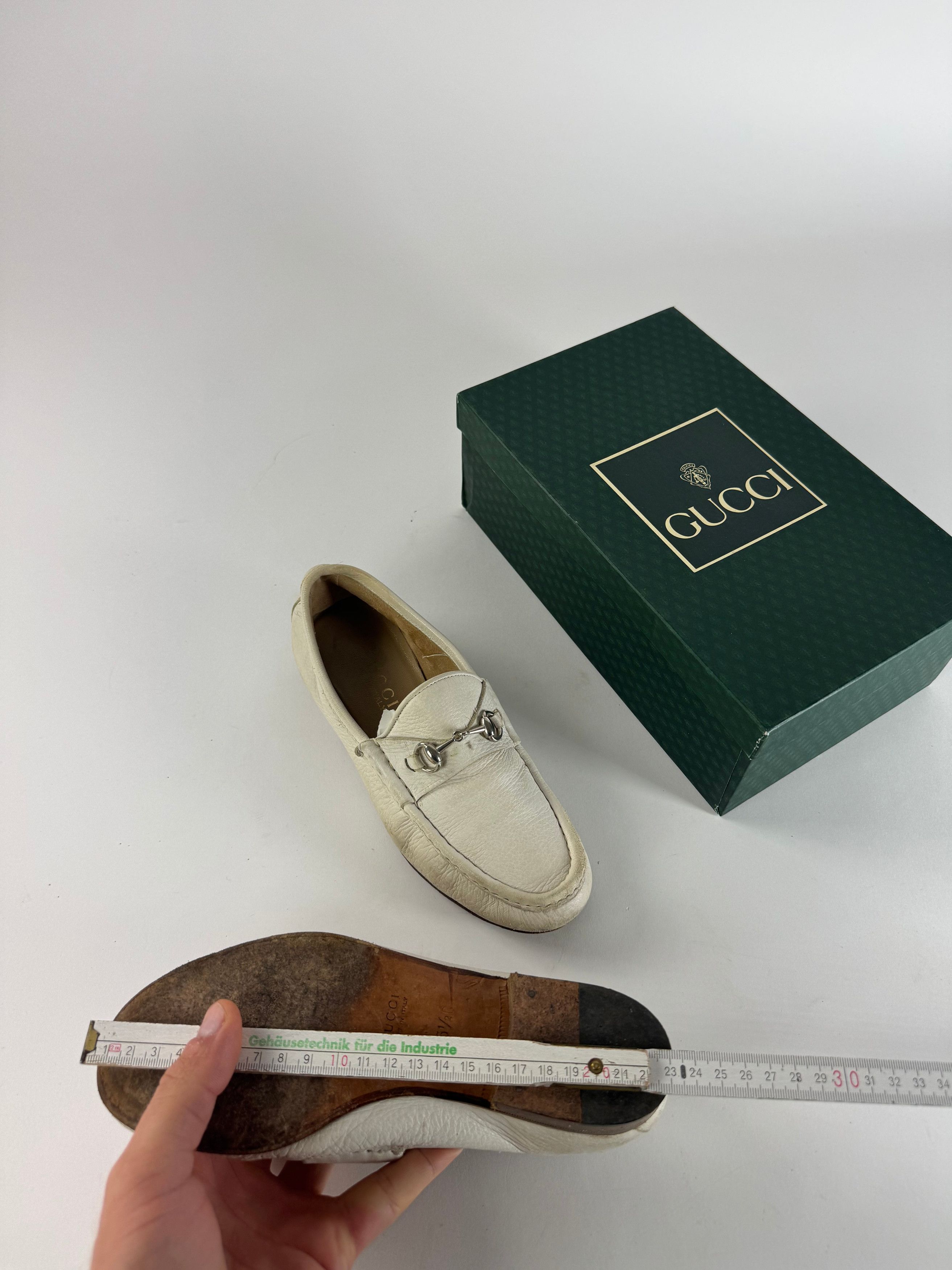 Gucci Vintage Horsebit Leather Loafer White 35,5 Size US 4 / IT 34 - 8 Thumbnail