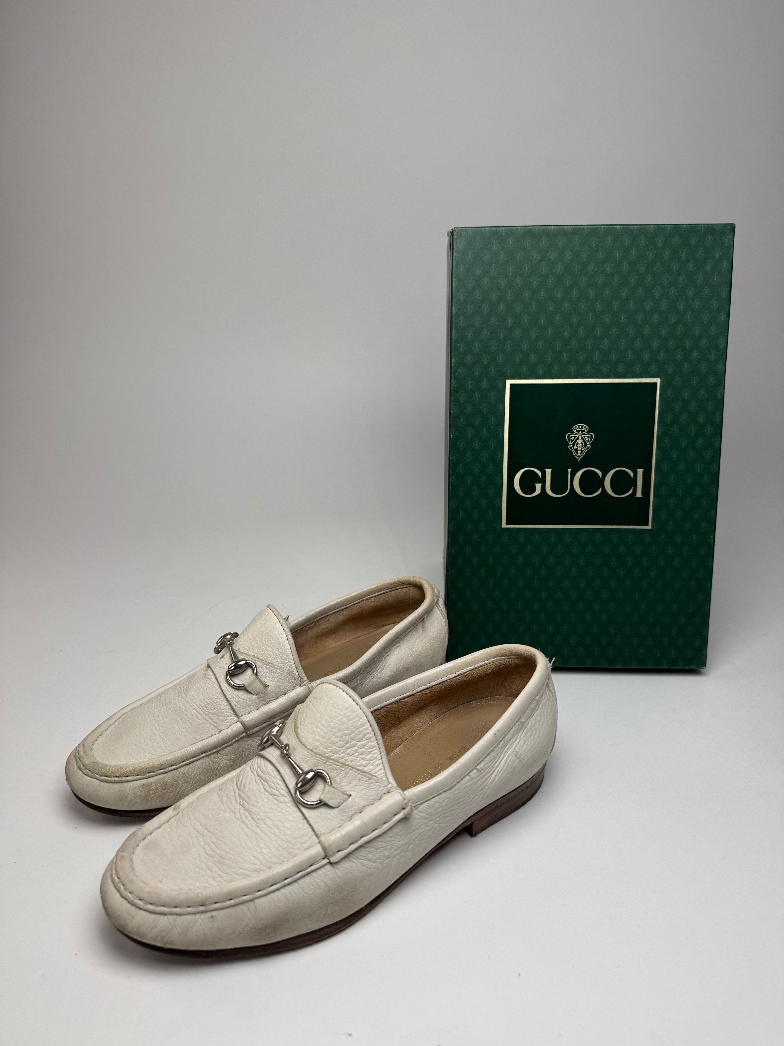 Gucci Vintage Horsebit Leather Loafer White 35,5 Size US 4 / IT 34 - 11 Thumbnail