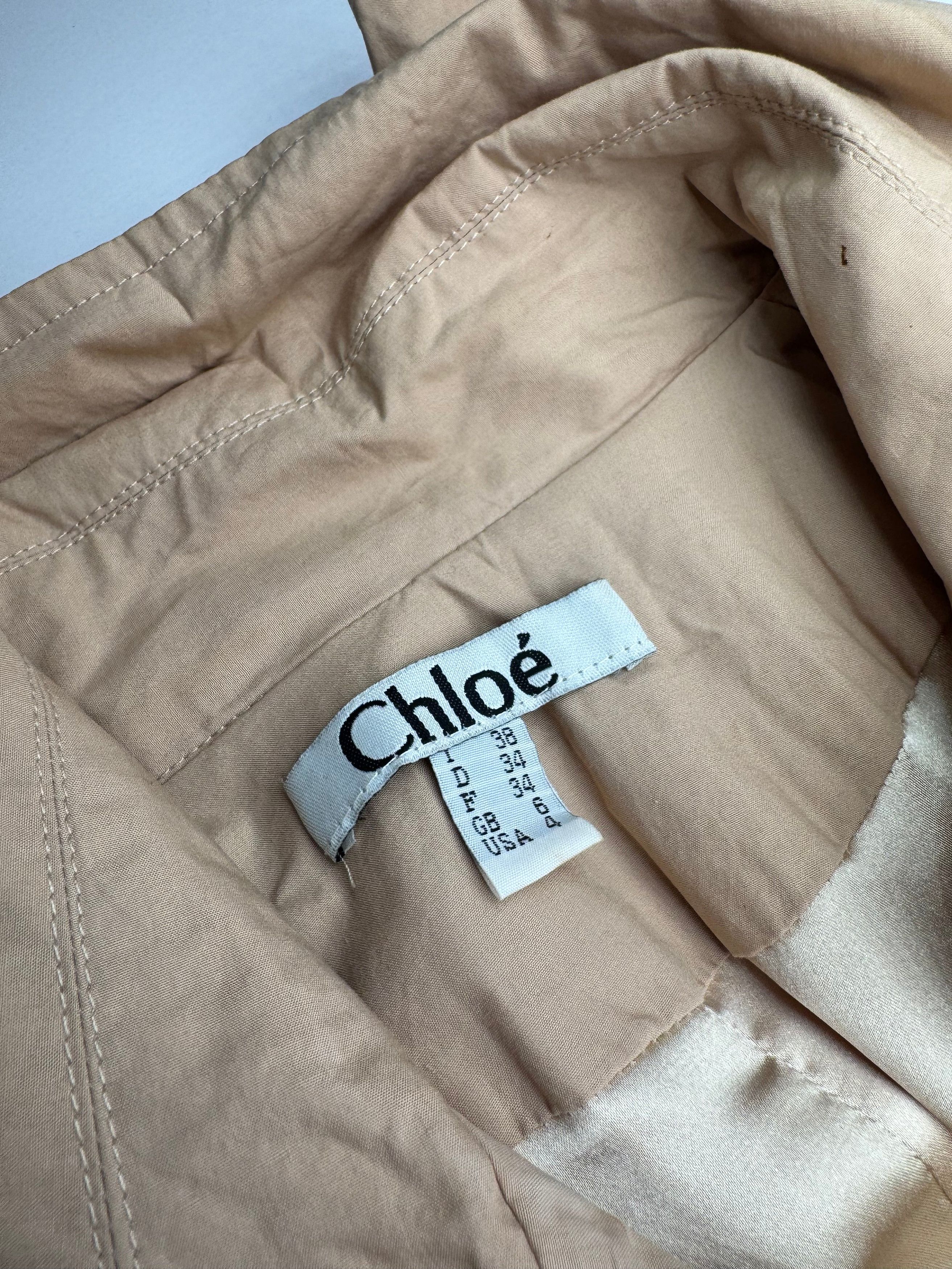 Chloe Vintage Cotton Trenchcoat Beige Brown XS Size XS / US 0-2 / IT 36-38 - 7 Thumbnail