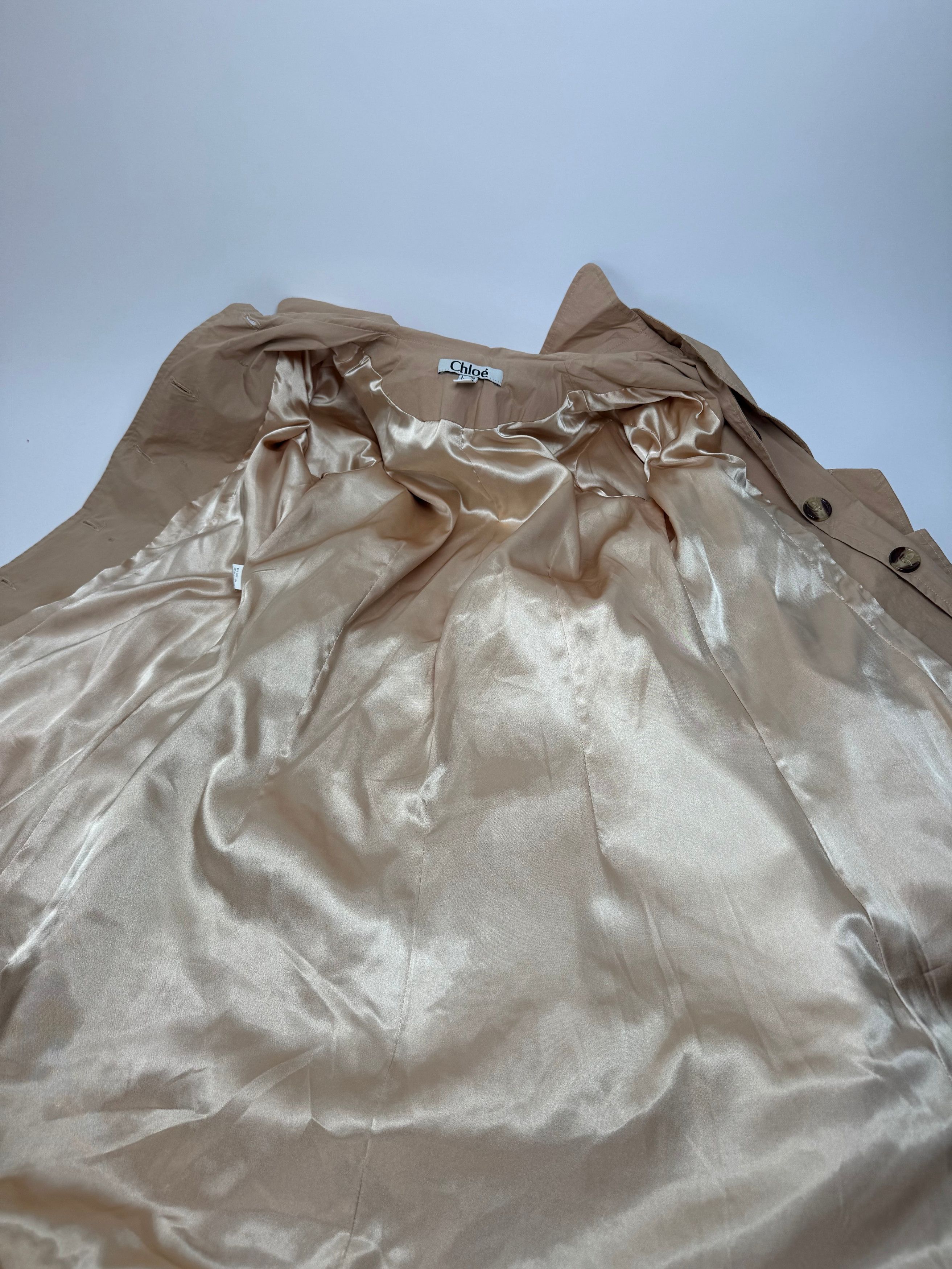 Chloe Vintage Cotton Trenchcoat Beige Brown XS Size XS / US 0-2 / IT 36-38 - 14 Thumbnail