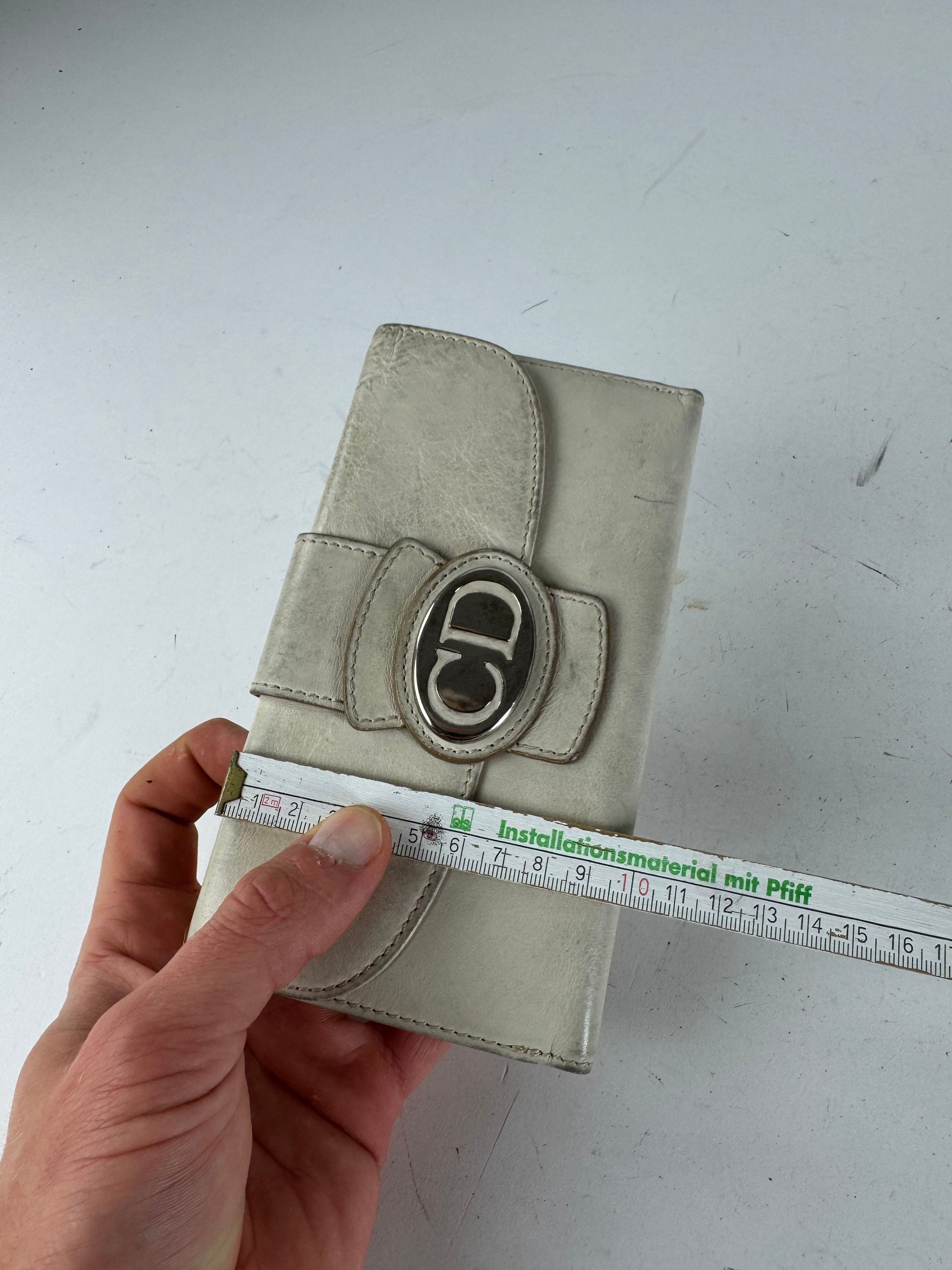 Dior Vintage CD Leather Wallet White Size ONE SIZE - 10 Thumbnail