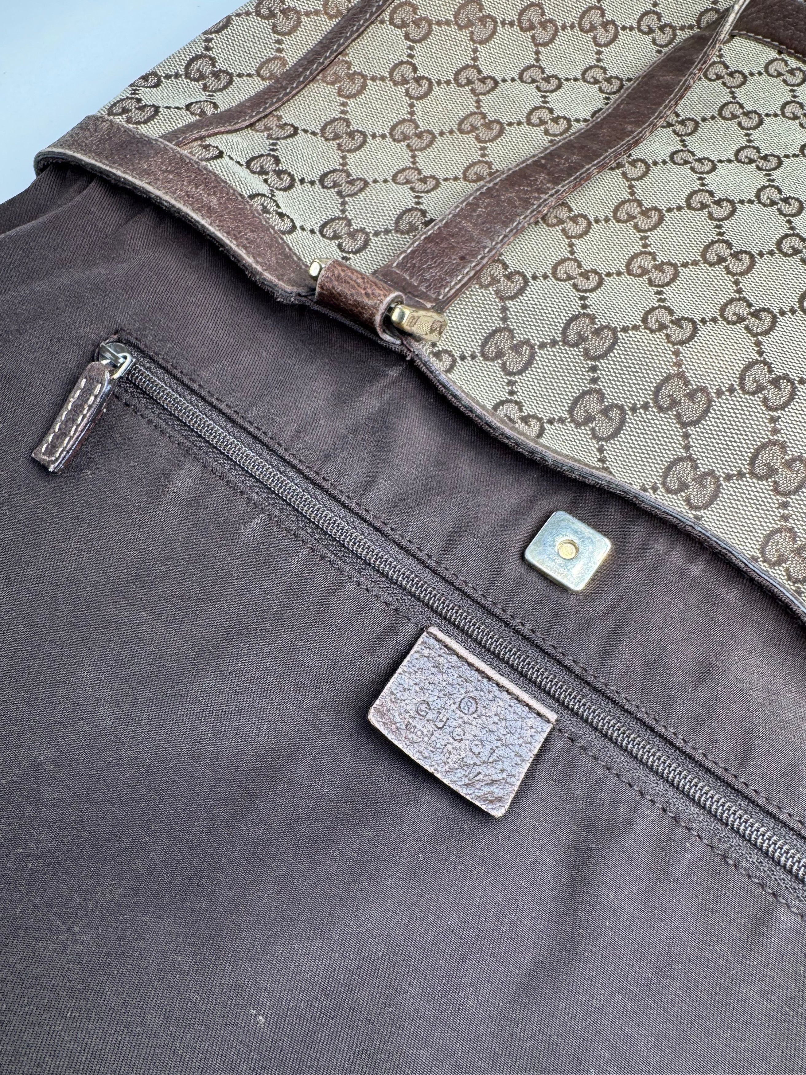 Gucci Vintage Monogram Handbag Beige Brown Size ONE SIZE - 4 Thumbnail