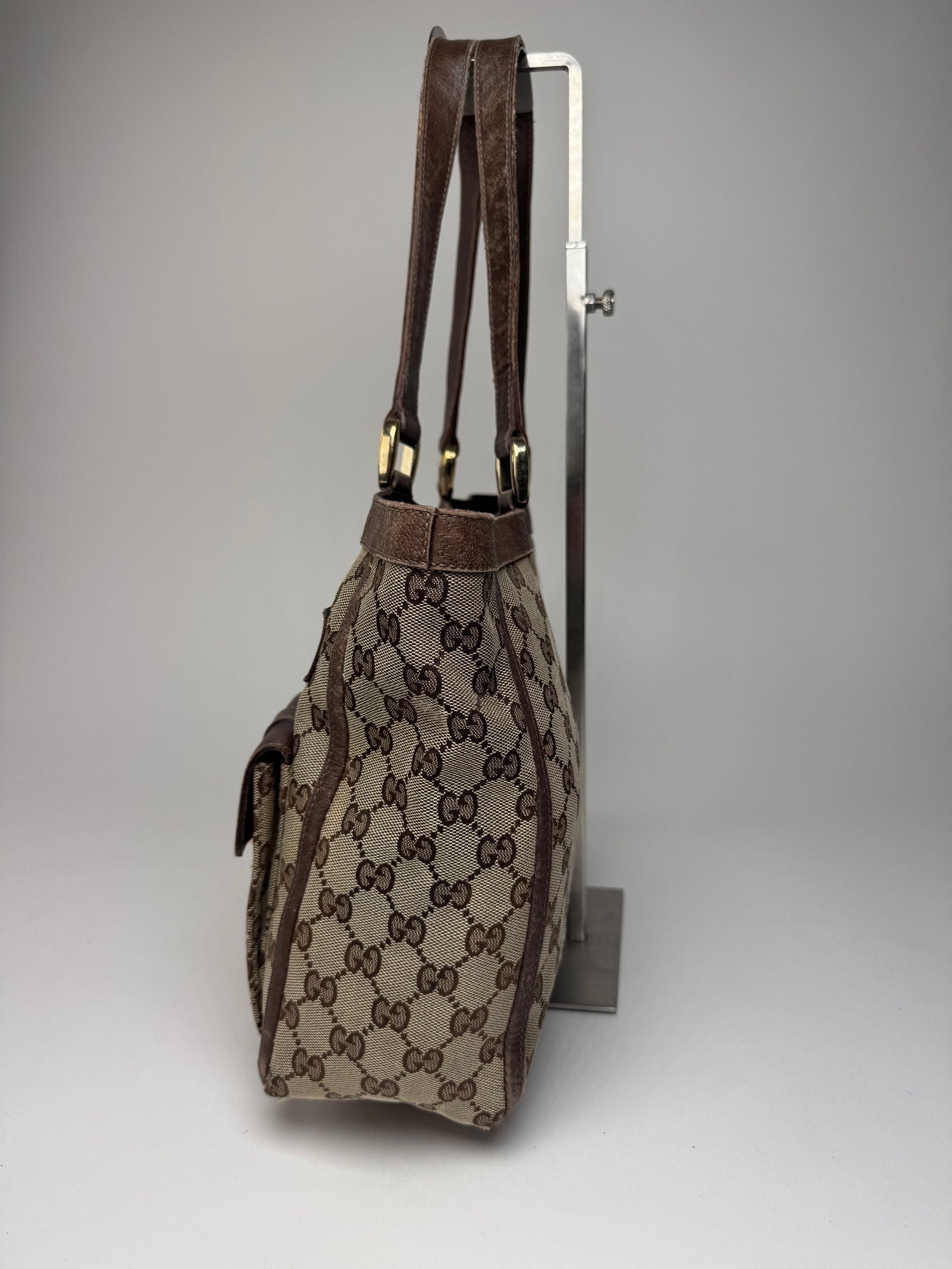 Gucci Vintage Monogram Handbag Beige Brown Size ONE SIZE - 7 Thumbnail
