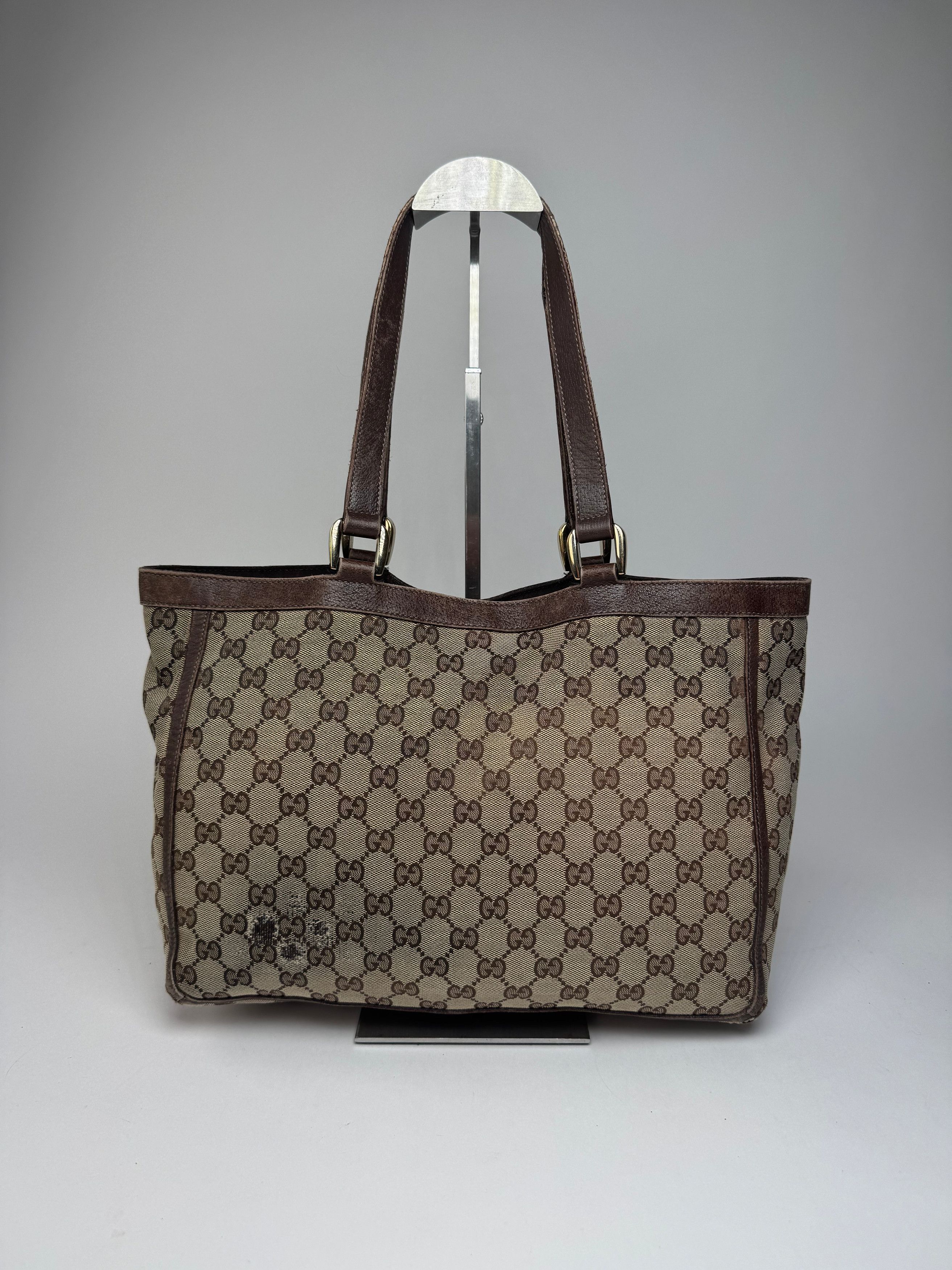 Gucci Vintage Monogram Handbag Beige Brown Size ONE SIZE - 8 Thumbnail