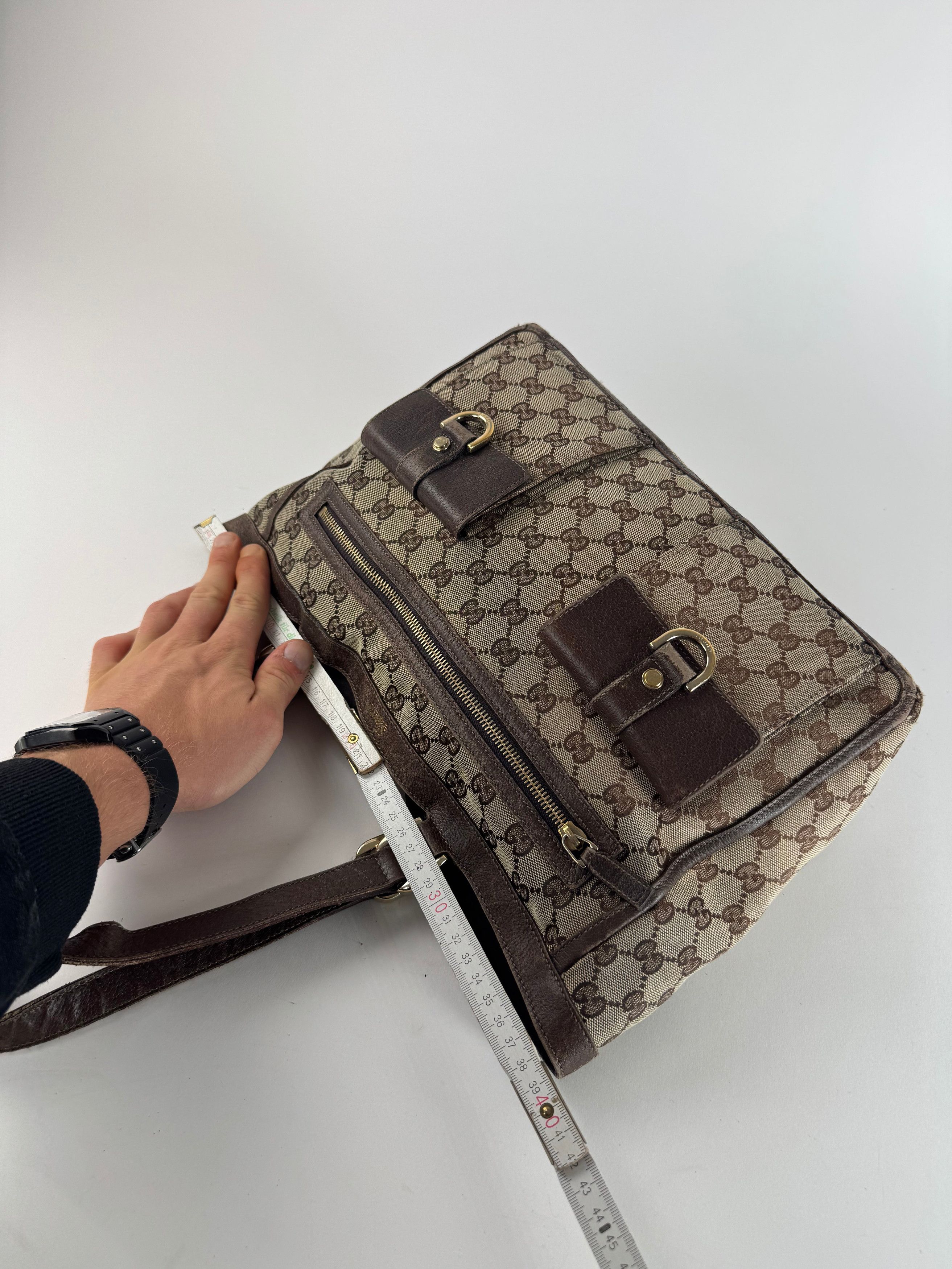 Gucci Vintage Monogram Handbag Beige Brown Size ONE SIZE - 11 Thumbnail