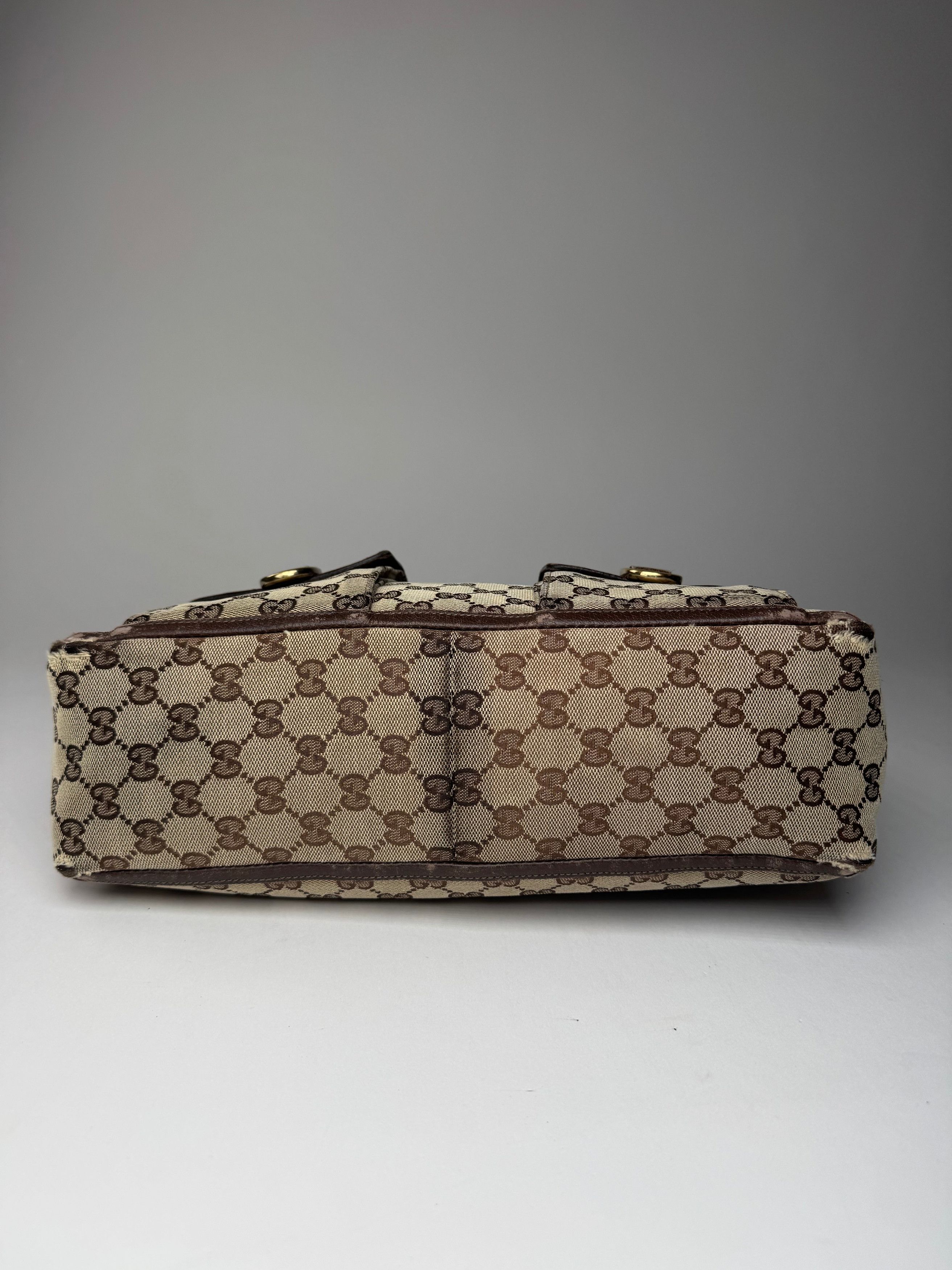 Gucci Vintage Monogram Handbag Beige Brown Size ONE SIZE - 13 Thumbnail