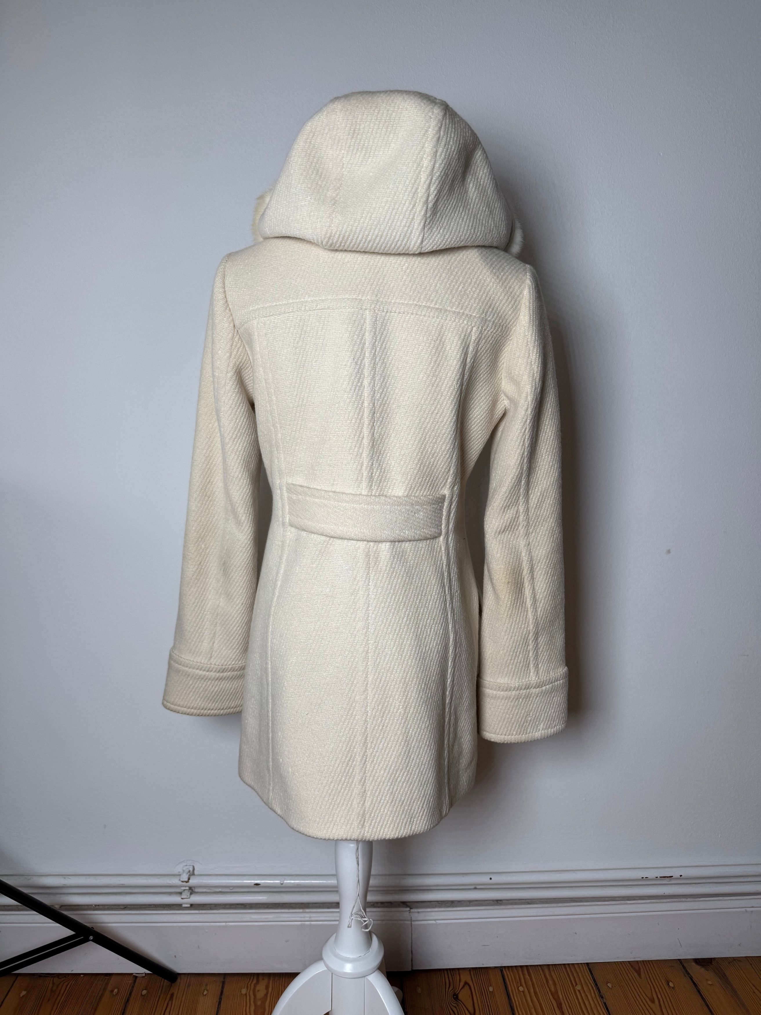 Burberry Vintage Wool Fur Coat Beige White M Size S / US 4 / IT 40 - 3 Thumbnail