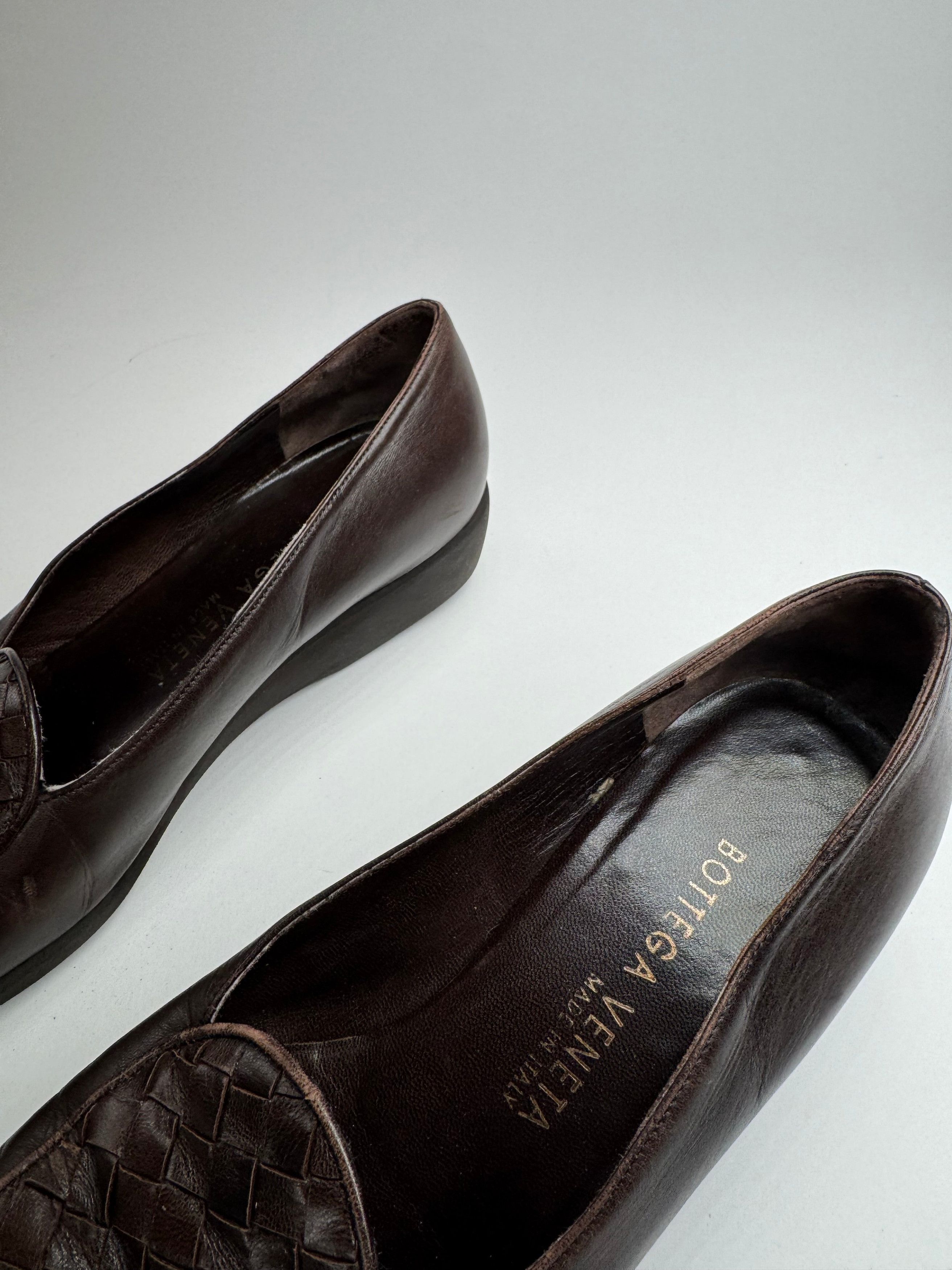 Bottega Veneta Vintage Intrecciato Leather Loafer Brown 37C Size US 6 / IT 36 - 4 Thumbnail