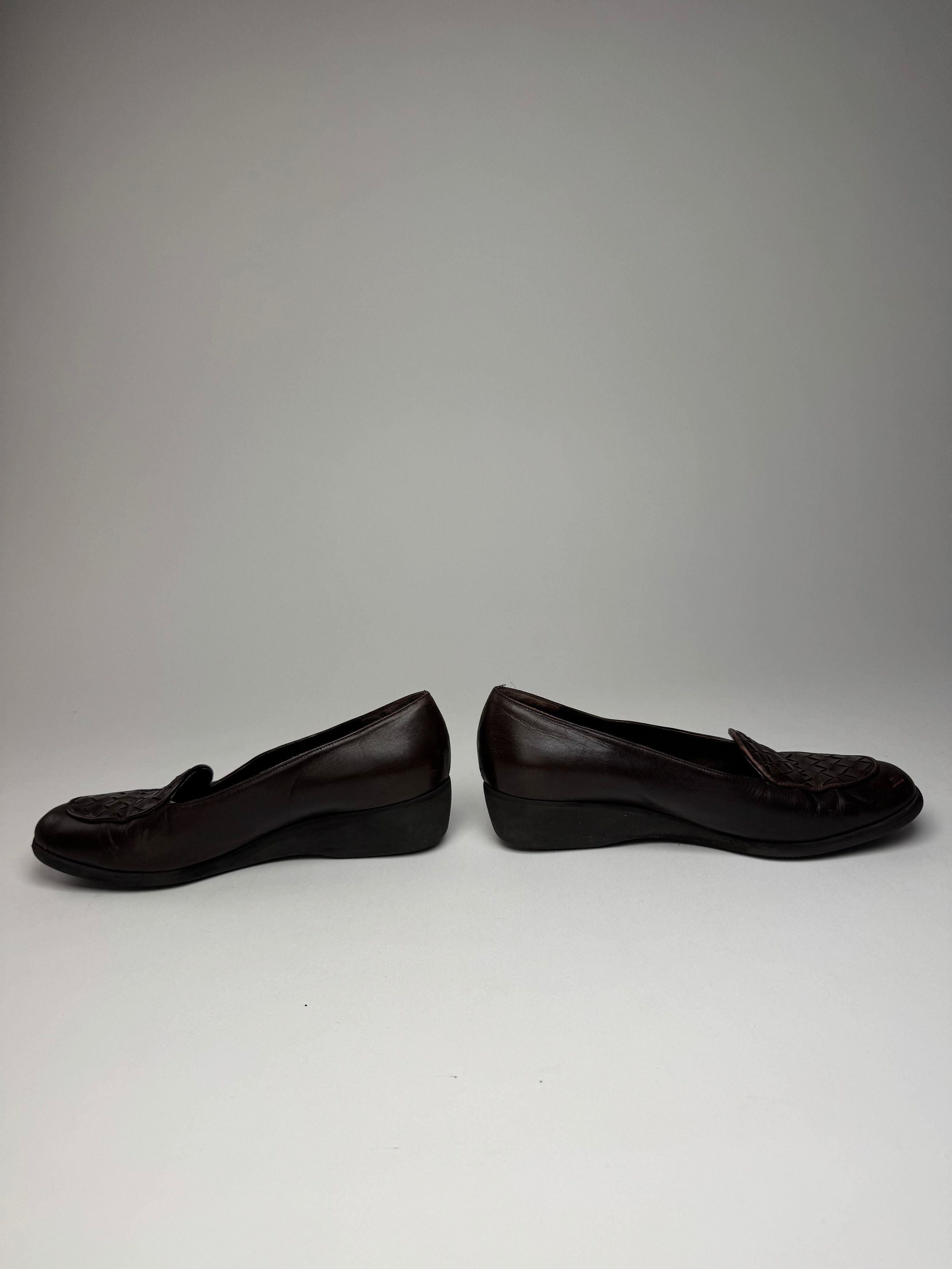 Bottega Veneta Vintage Intrecciato Leather Loafer Brown 37C Size US 6 / IT 36 - 6 Thumbnail