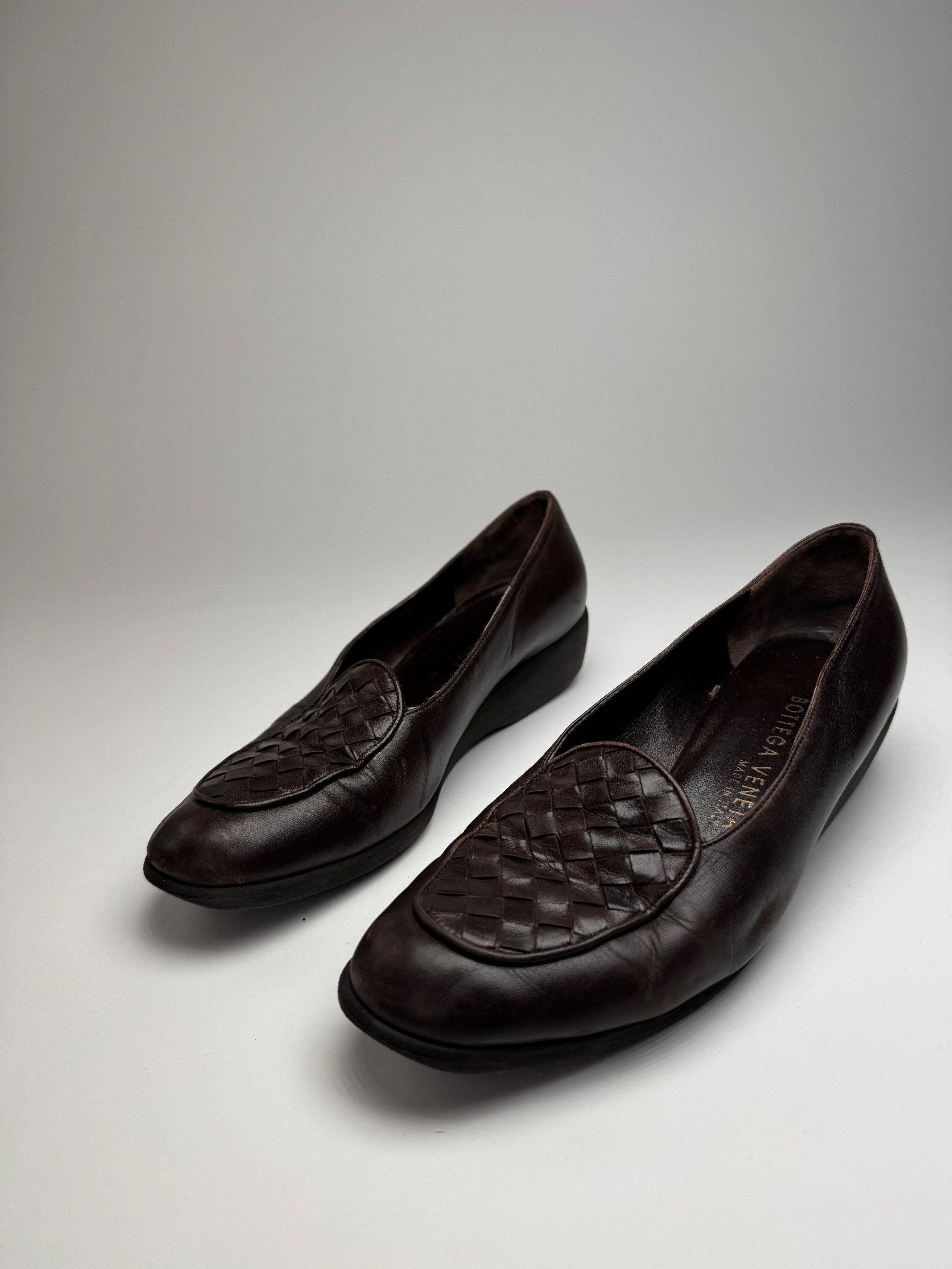 Bottega Veneta Vintage Intrecciato Leather Loafer Brown 37C Size US 6 / IT 36 - 2 Thumbnail