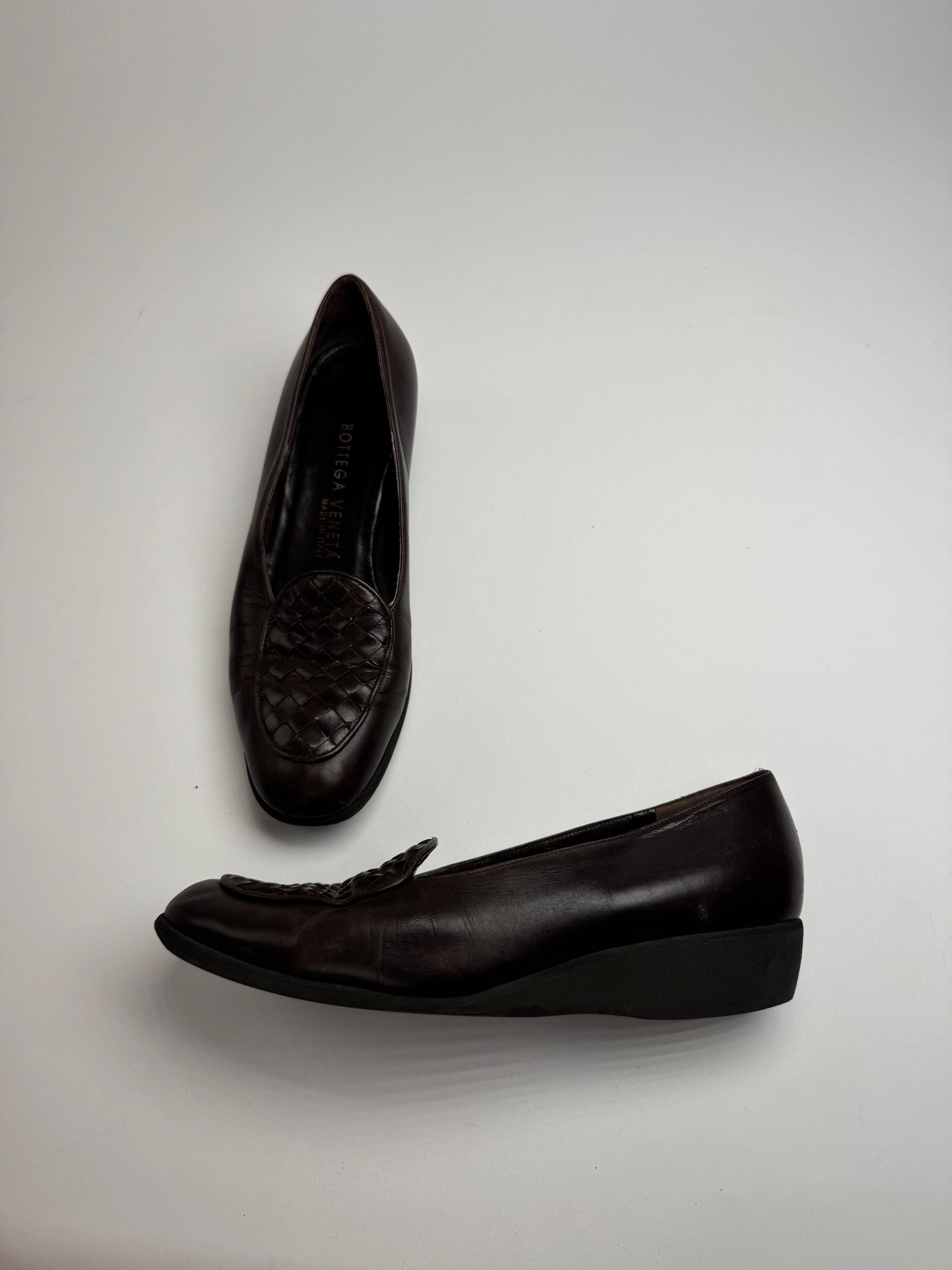 Bottega Veneta Vintage Intrecciato Leather Loafer Brown 37C Size US 6 / IT 36 - 12 Thumbnail