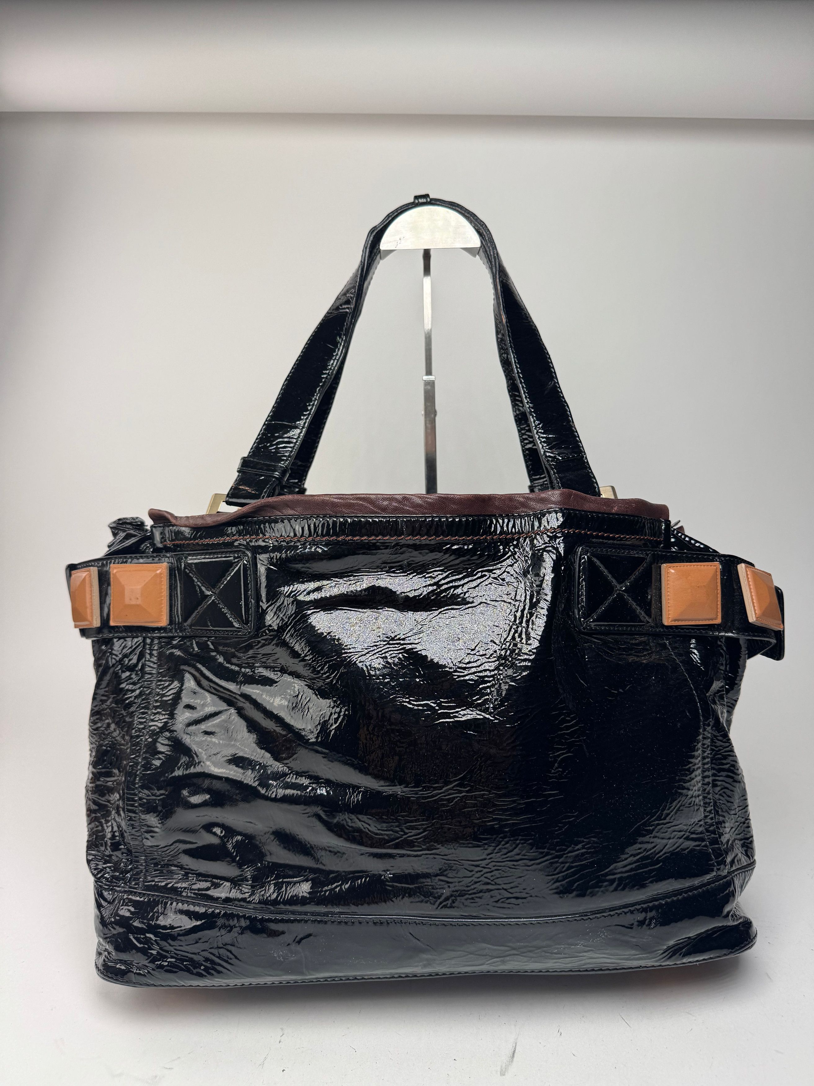 Chloe Vintage Patent Leather Paddington Tote Bag black Size ONE SIZE - 2 Thumbnail