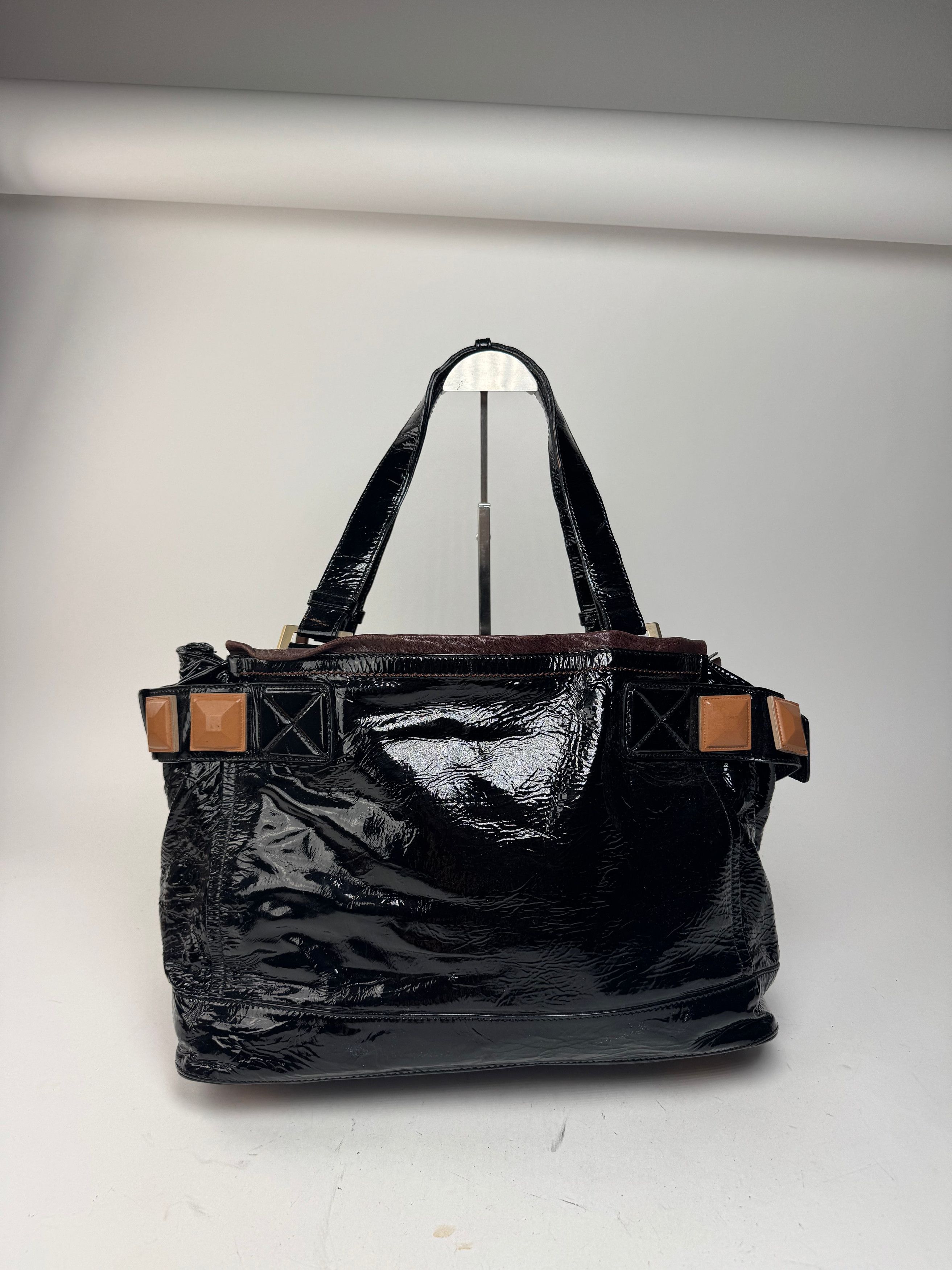 Chloe Vintage Patent Leather Paddington Tote Bag black Size ONE SIZE - 8 Thumbnail