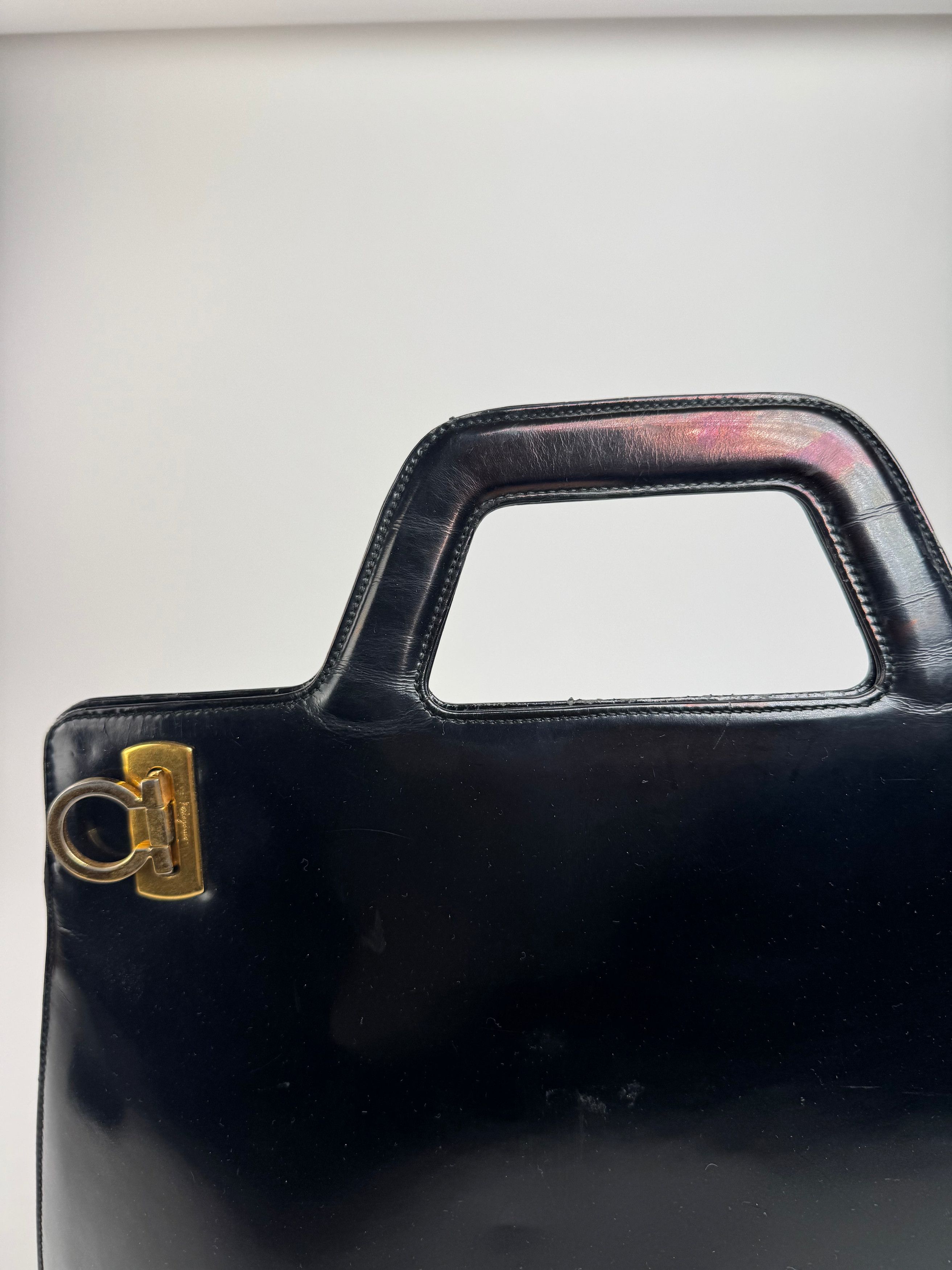 Salvatore Ferragamo Vintage Patent Leather Bag black Size ONE SIZE - 3 Thumbnail