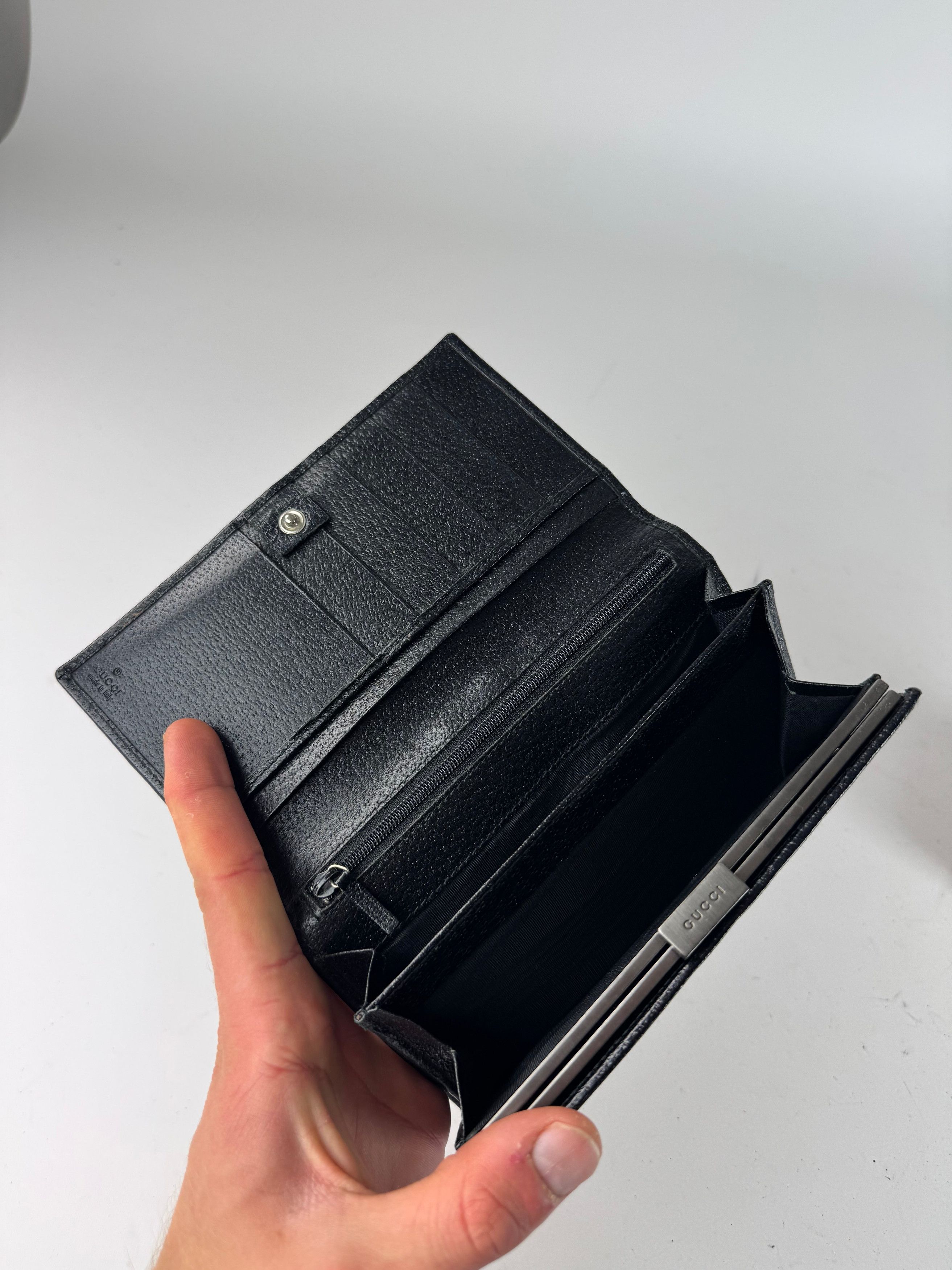 Gucci Vintage Leather Wallet Black Size ONE SIZE - 3 Thumbnail