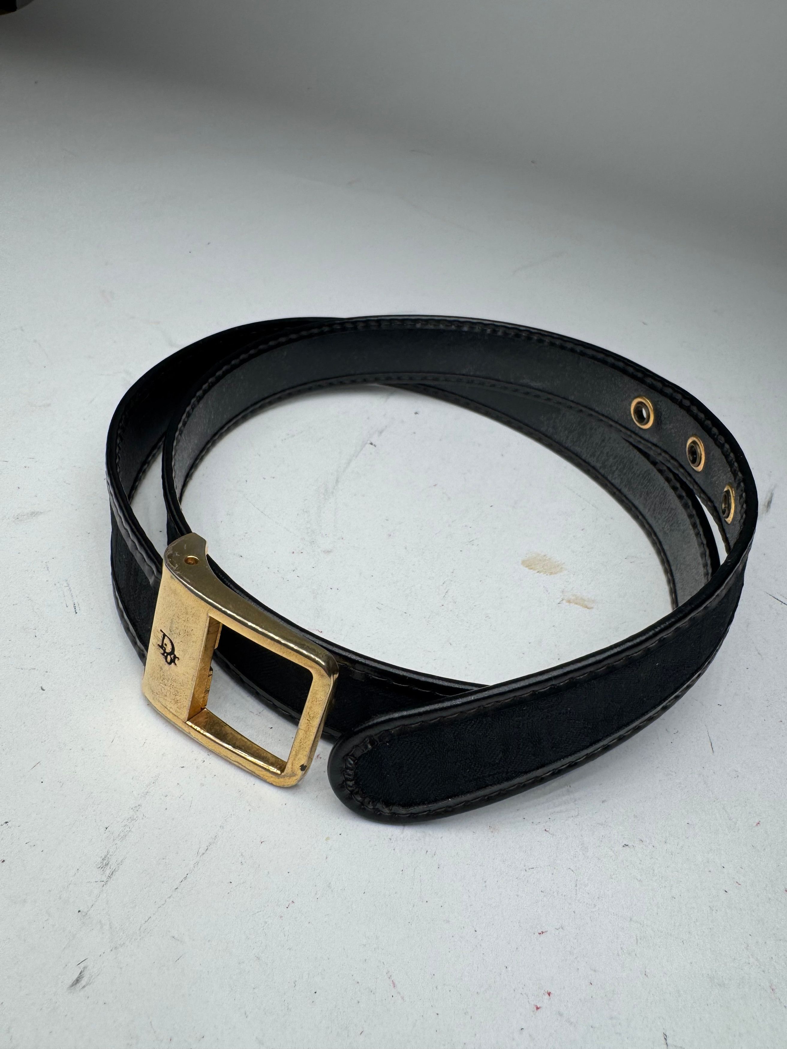 Dior Vintage Monogram Belt Black Size ONE SIZE - 7 Thumbnail