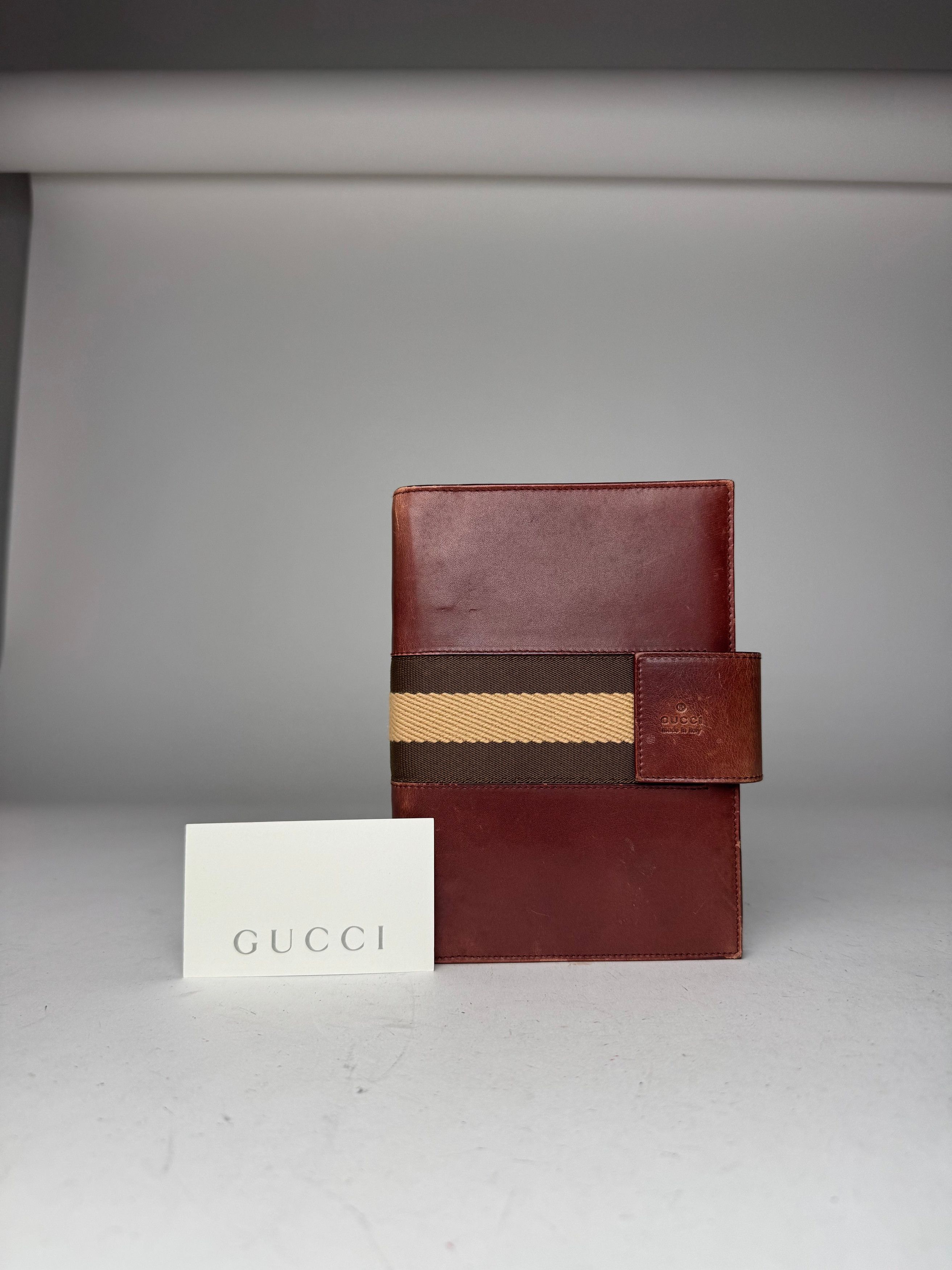 Gucci Vintage Leather Organizer Red Brown Size ONE SIZE - 11 Thumbnail