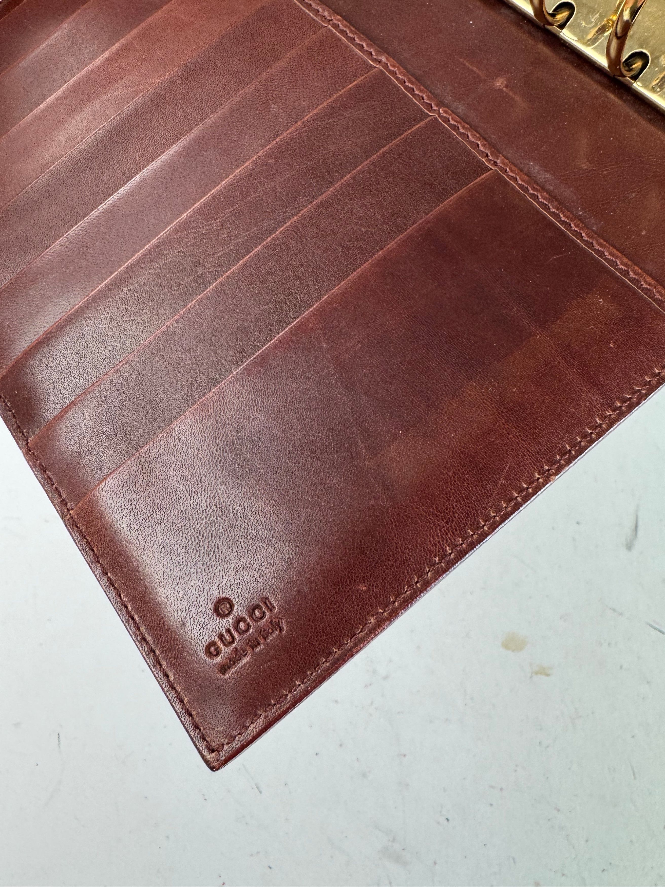 Gucci Vintage Leather Organizer Red Brown Size ONE SIZE - 5 Thumbnail