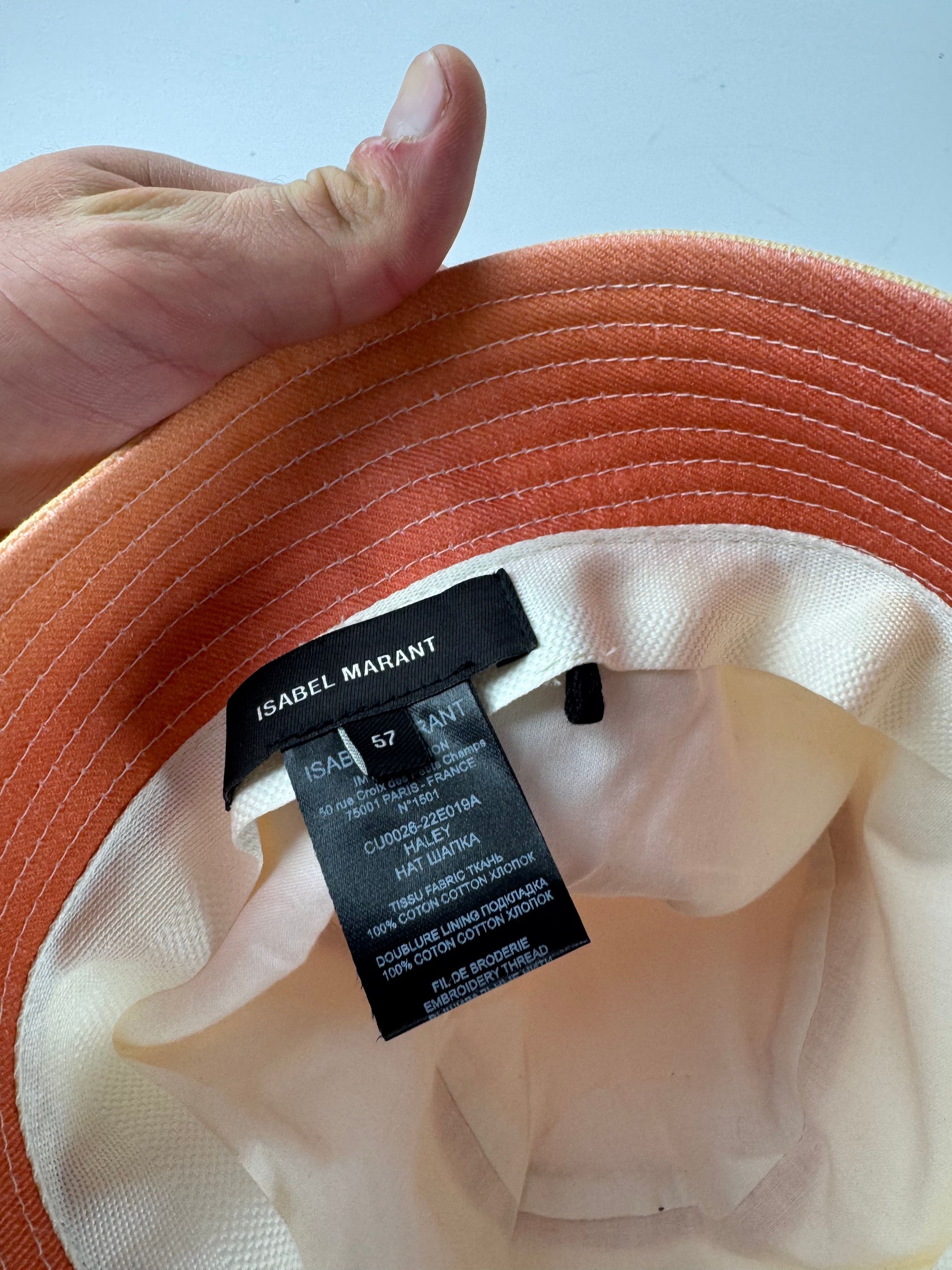 Isabel Marant Logo Bucket Hat Yellow Orange Size ONE SIZE - 4 Thumbnail
