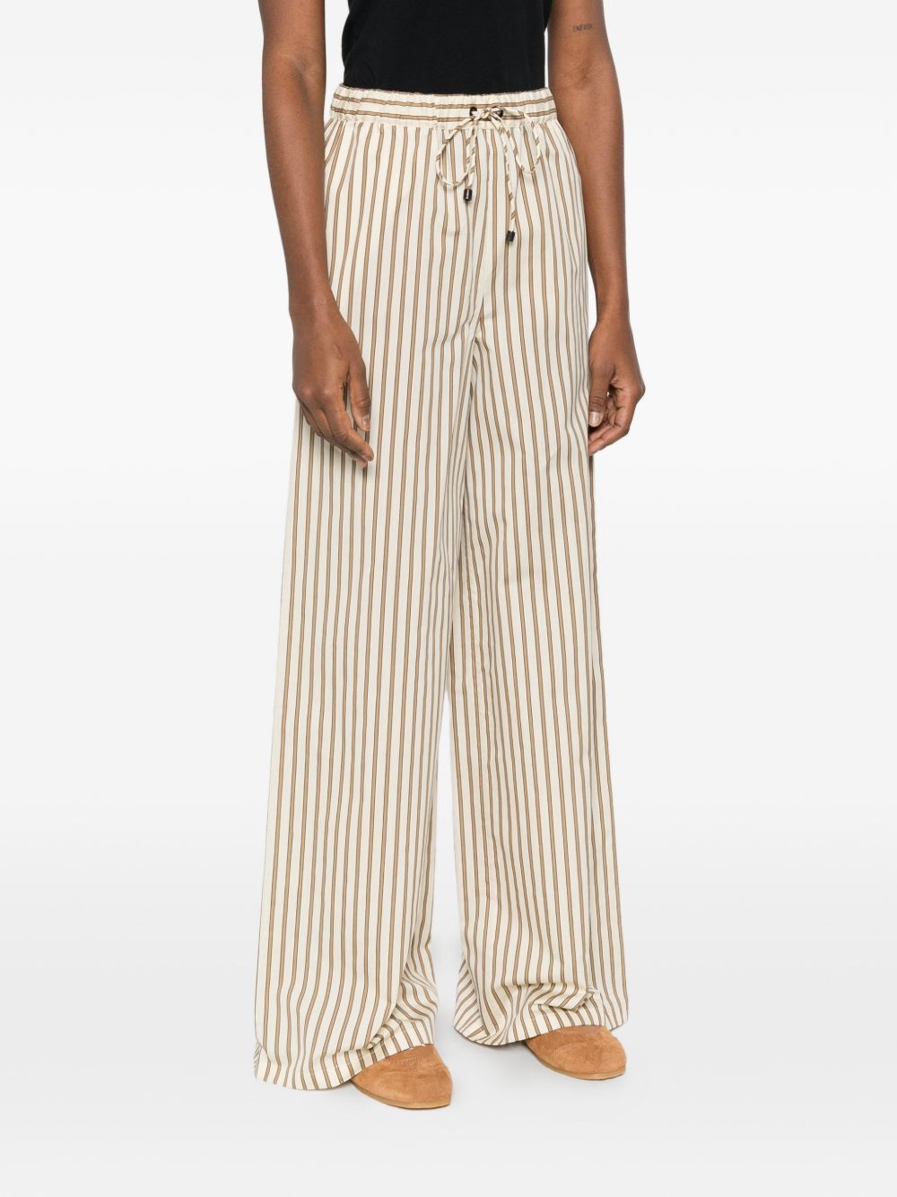 Max Mara STRIPED WIDE-LEG TROUSERS Size 30" / US 8 / IT 44 - 4 Thumbnail