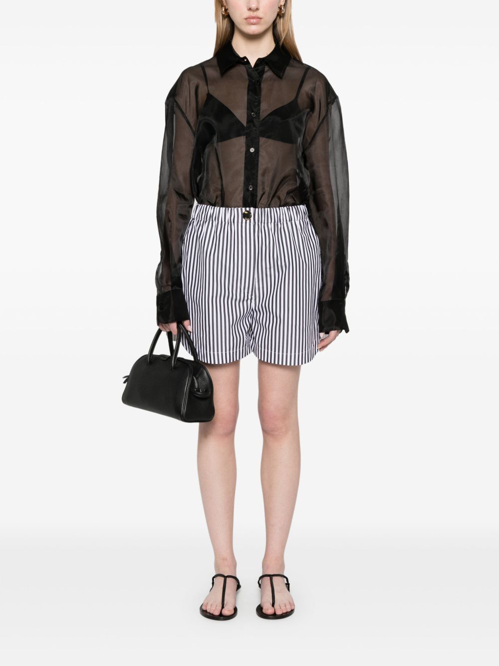 Sportmax STRIPED COTTON SHORTS Size 27" / US 4 / IT 40 - 3 Thumbnail