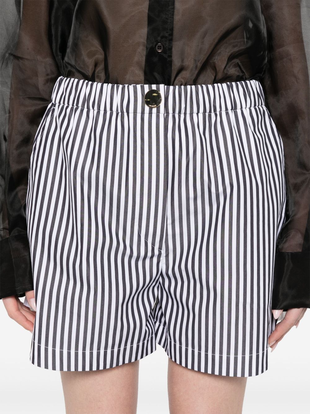 Sportmax STRIPED COTTON SHORTS Size 27" / US 4 / IT 40 - 4 Thumbnail