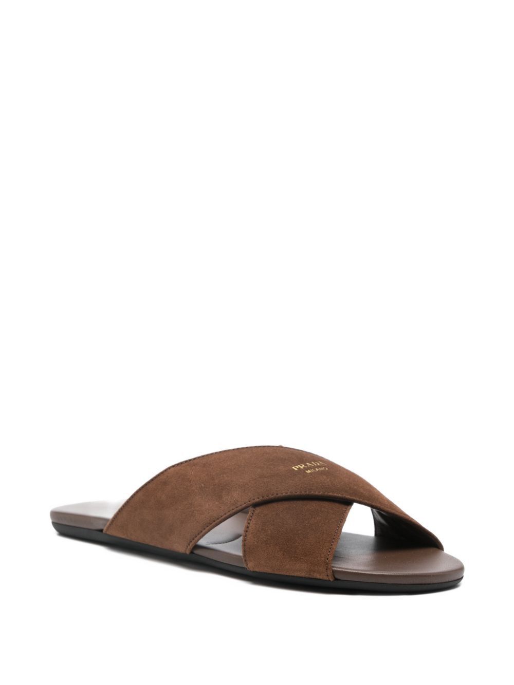 Prada SUEDE LEATHER FLAT SANDALS Size US 11 / IT 41 - 3 Thumbnail