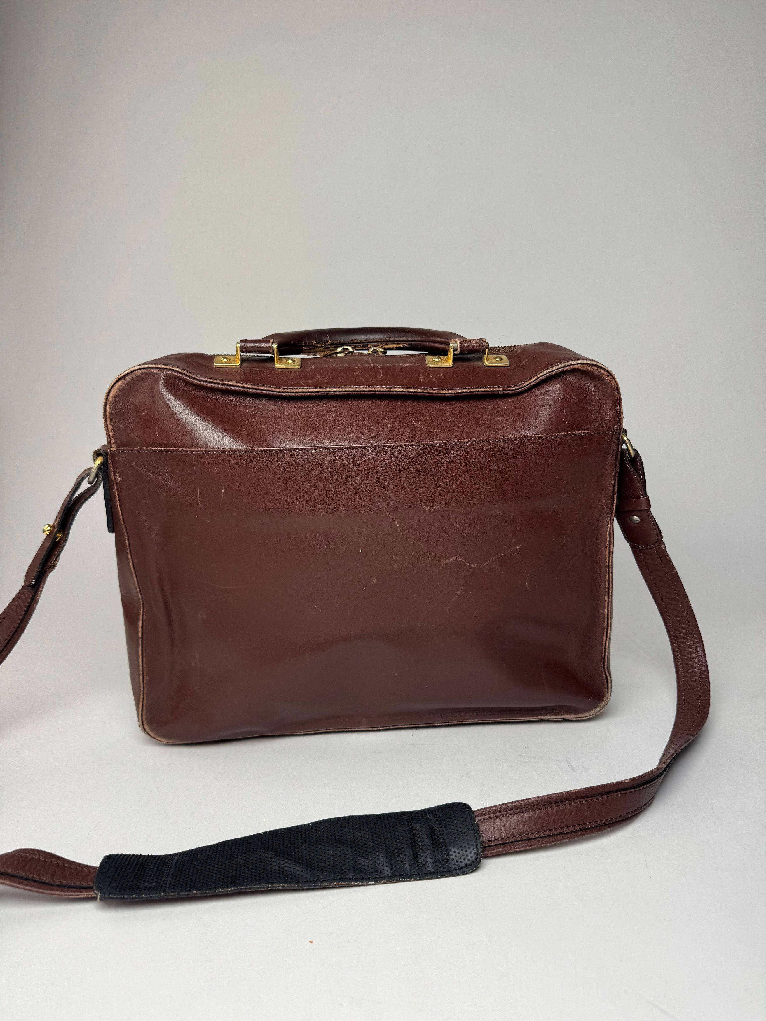 Celine Vintage Paris 2Way Leather Travel Bag Brown Size ONE SIZE - 2 Thumbnail