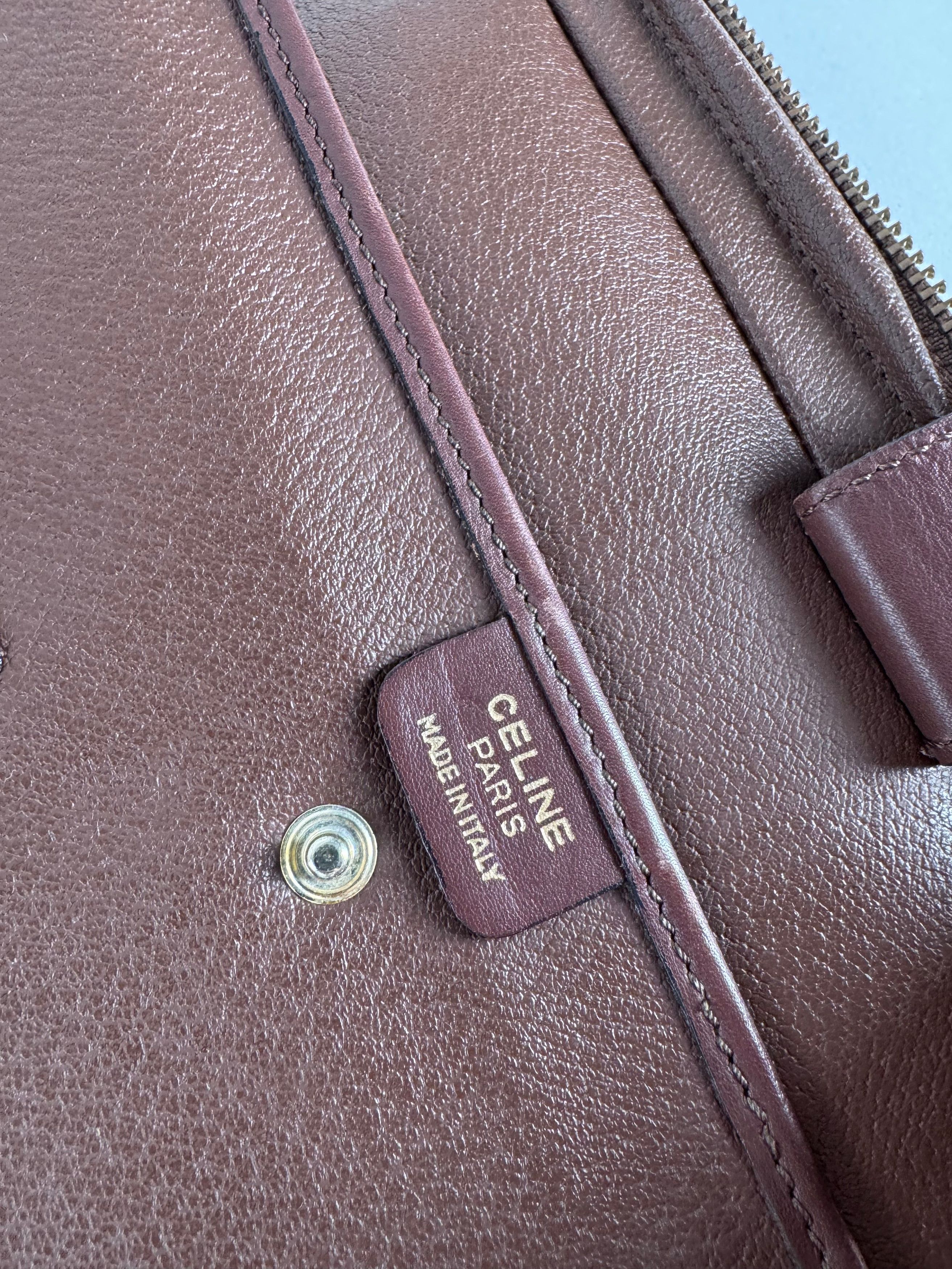 Celine Vintage Paris 2Way Leather Travel Bag Brown Size ONE SIZE - 4 Thumbnail