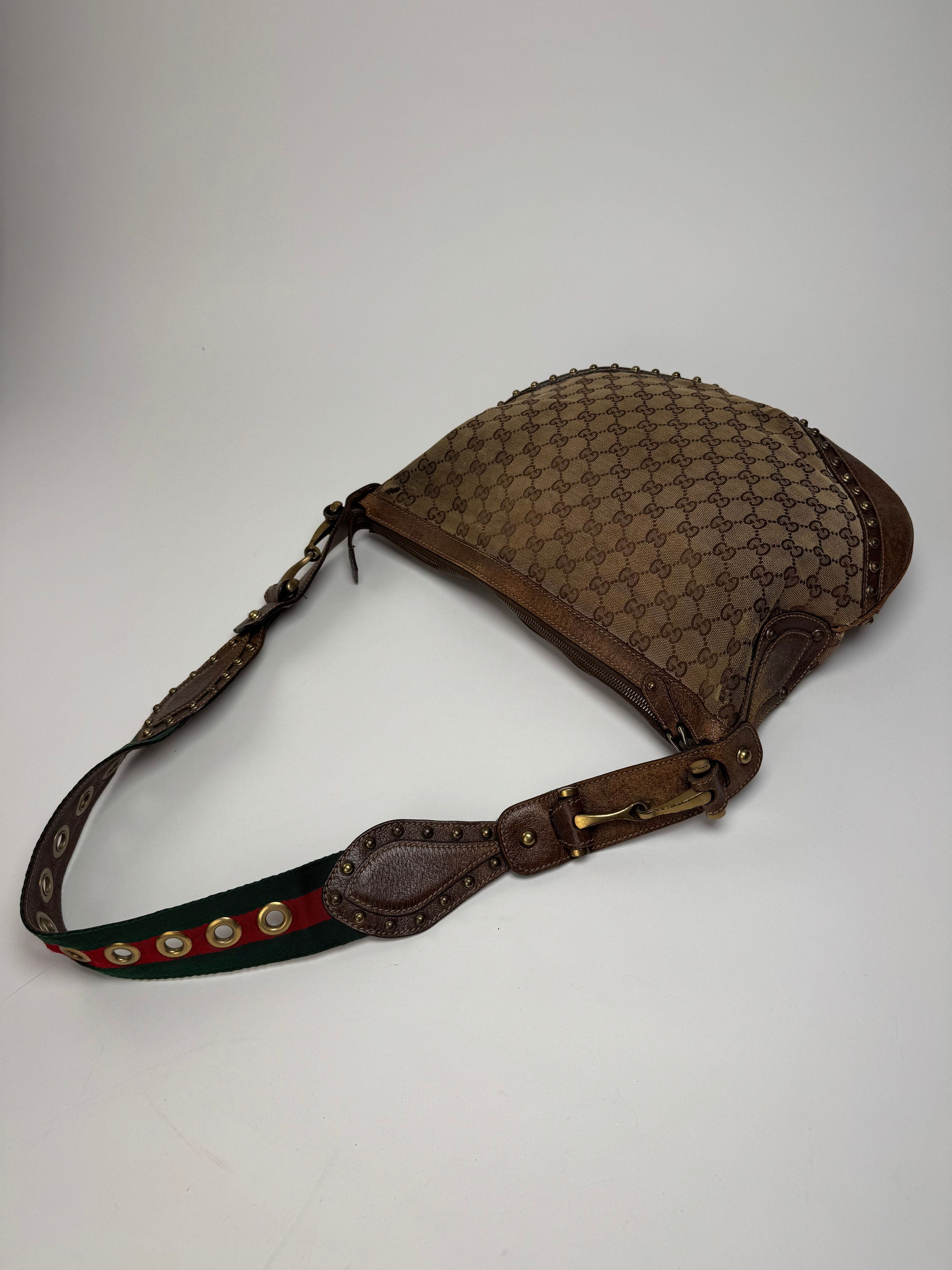 Gucci Vintage Studded Monogram Bag beige brown Size ONE SIZE - 10 Thumbnail