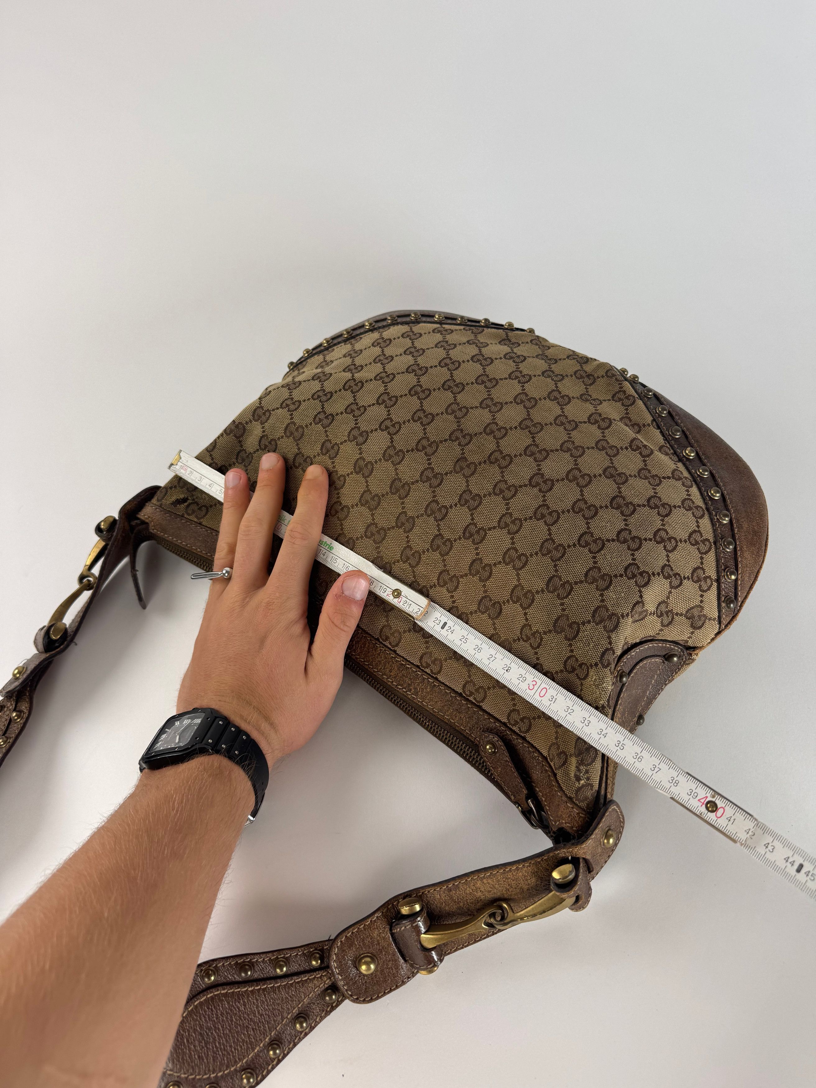 Gucci Vintage Studded Monogram Bag beige brown Size ONE SIZE - 11 Thumbnail