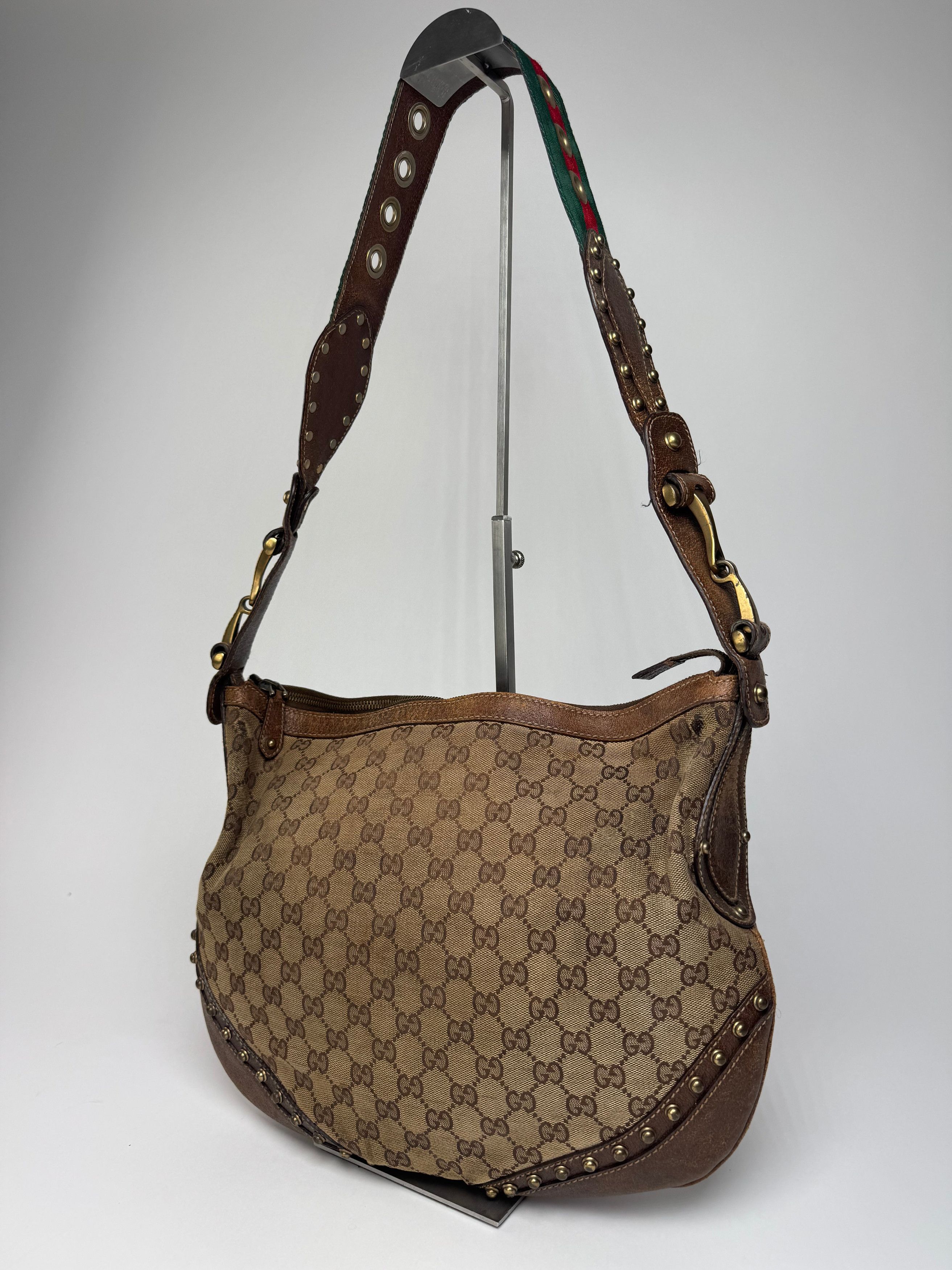 Gucci Vintage Studded Monogram Bag beige brown Size ONE SIZE - 7 Thumbnail