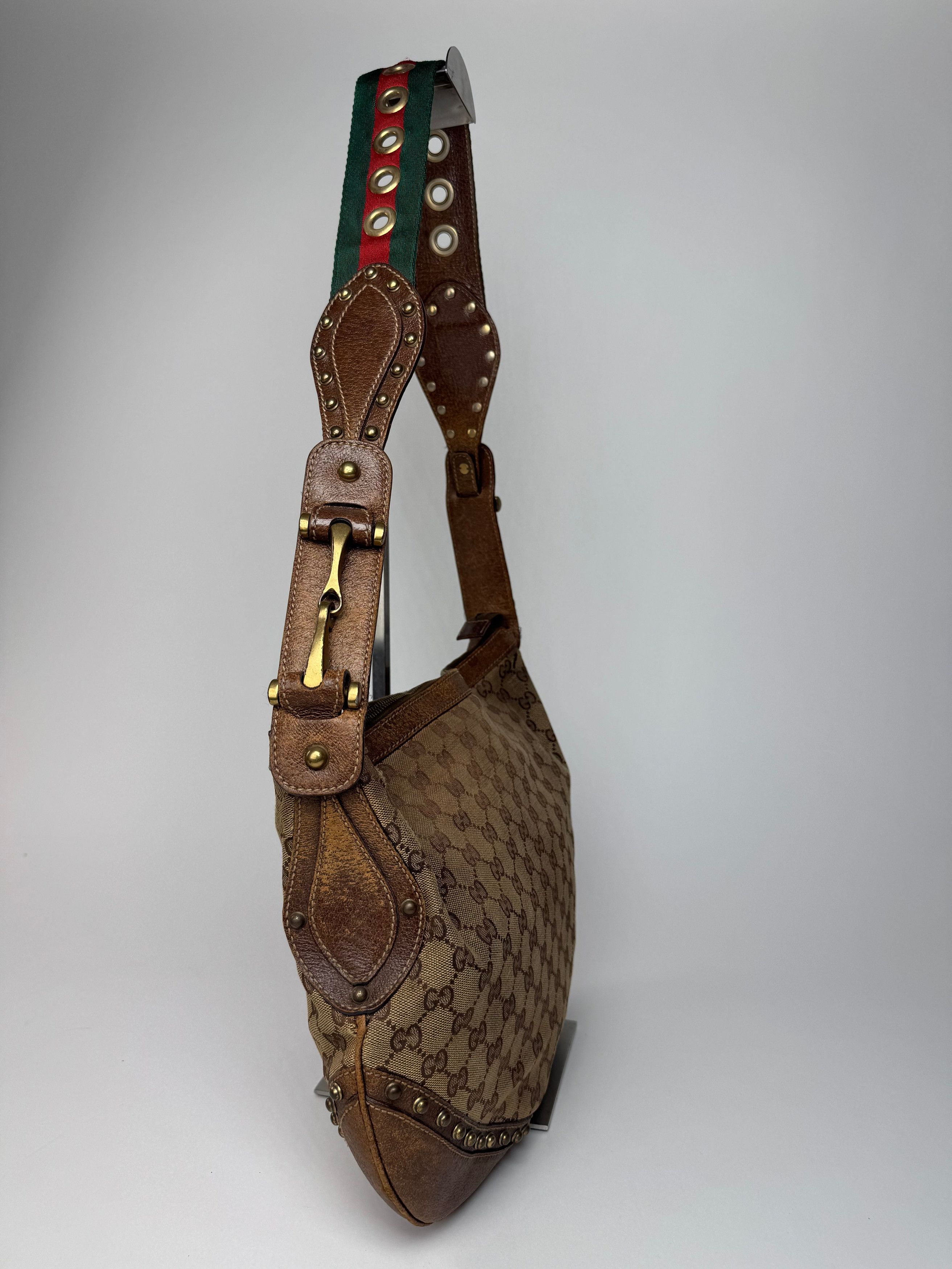 Gucci Vintage Studded Monogram Bag beige brown Size ONE SIZE - 8 Thumbnail
