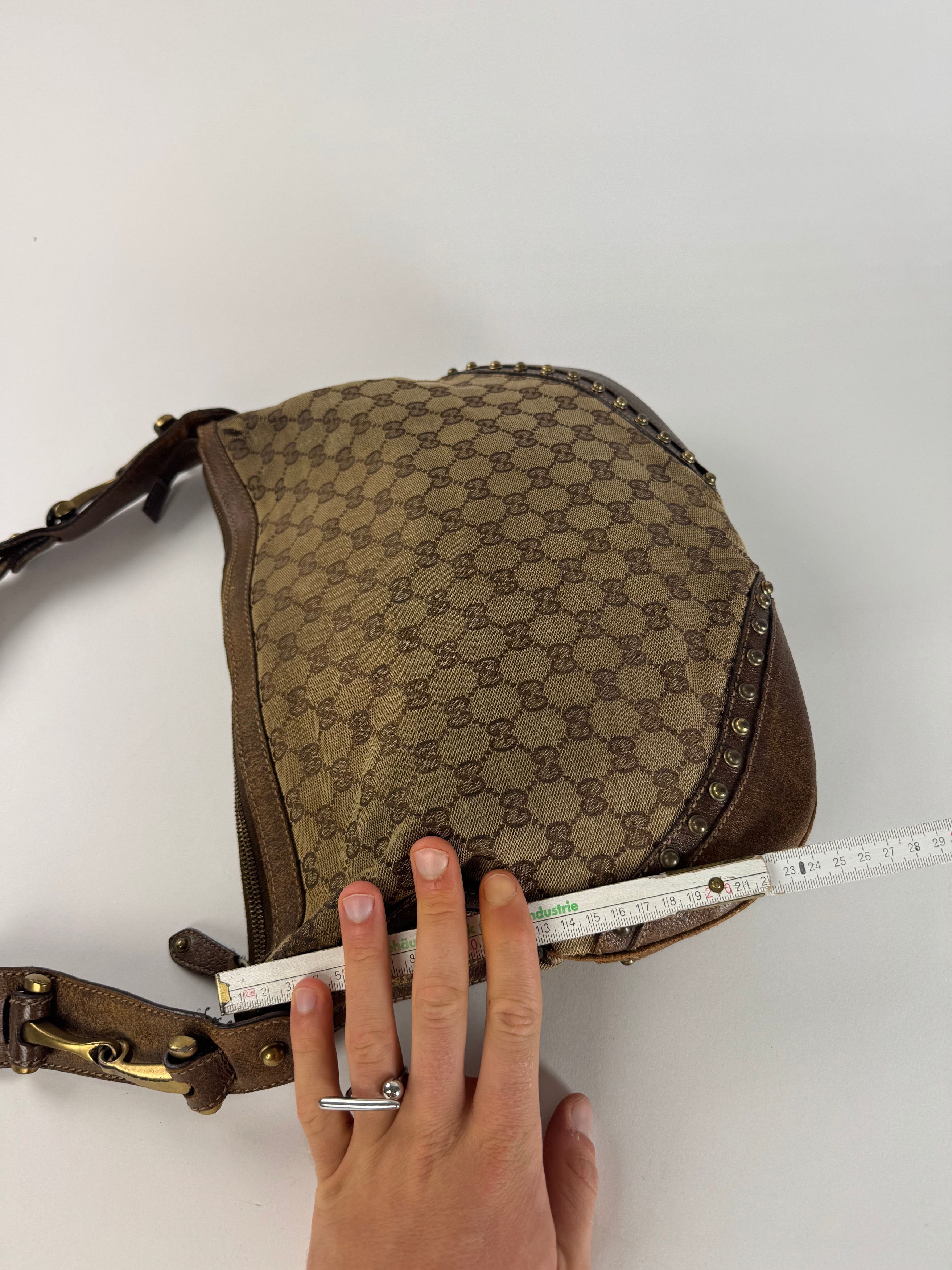 Gucci Vintage Studded Monogram Bag beige brown Size ONE SIZE - 12 Thumbnail