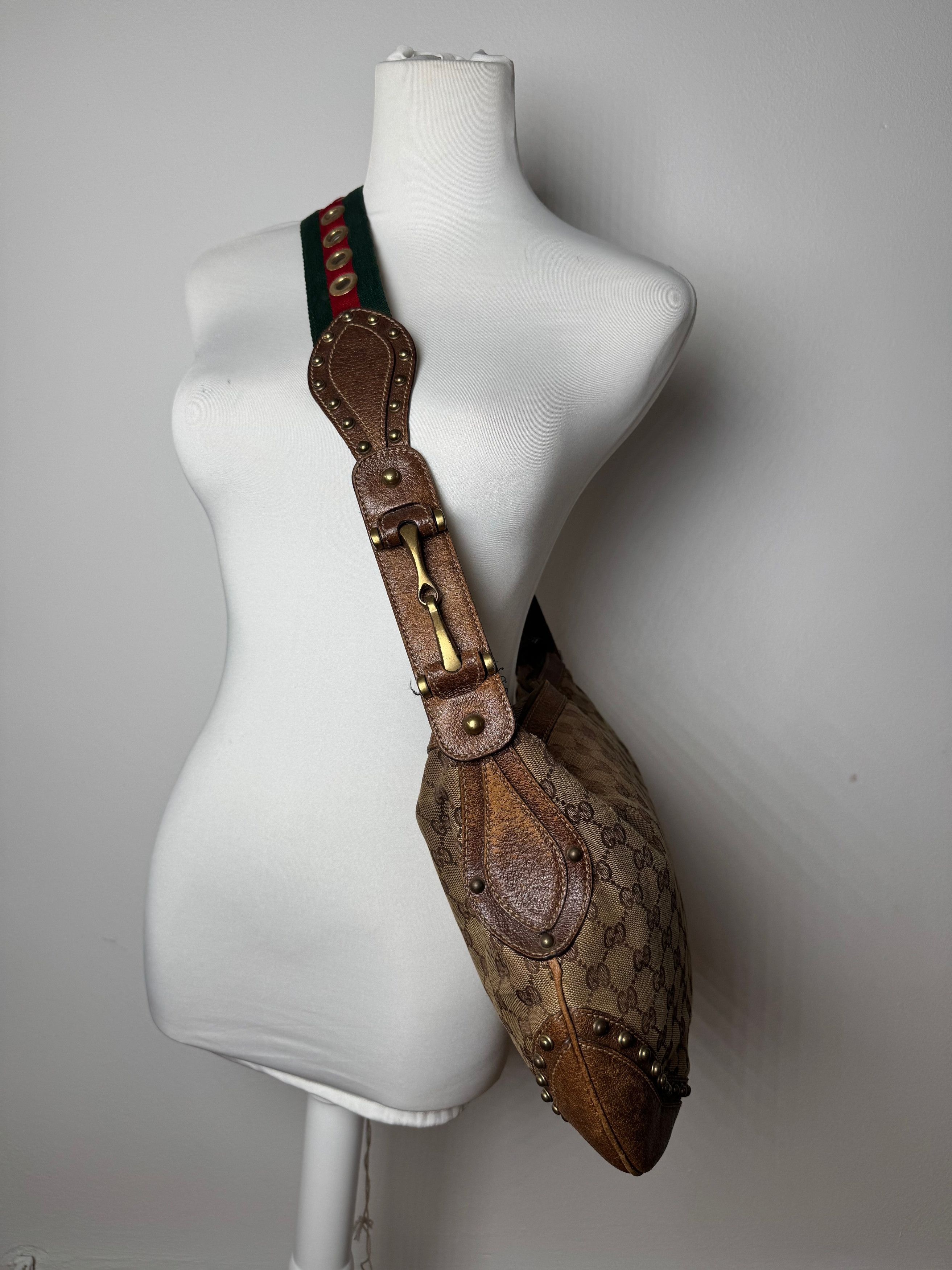 Gucci Vintage Studded Monogram Bag beige brown Size ONE SIZE - 15 Thumbnail