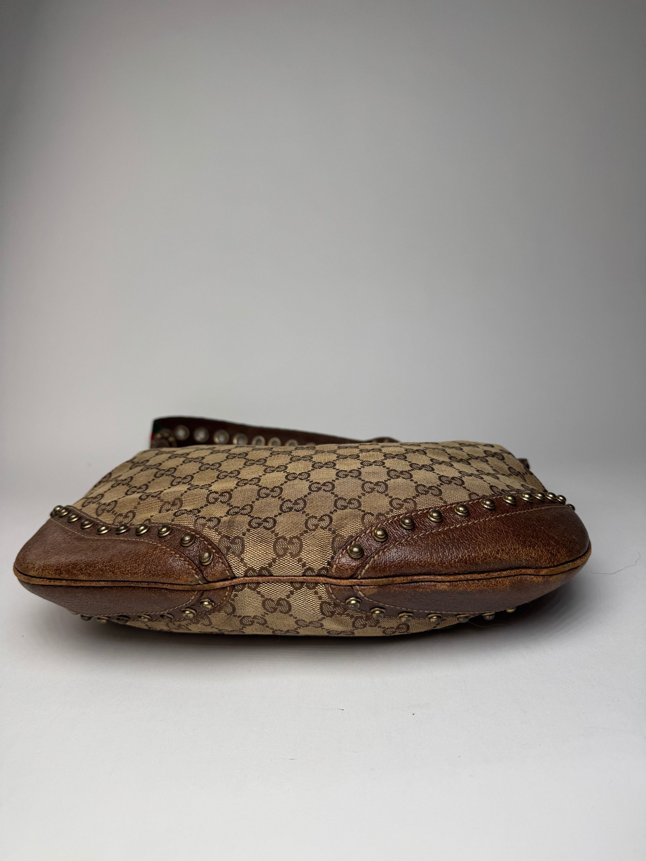 Gucci Vintage Studded Monogram Bag beige brown Size ONE SIZE - 13 Thumbnail