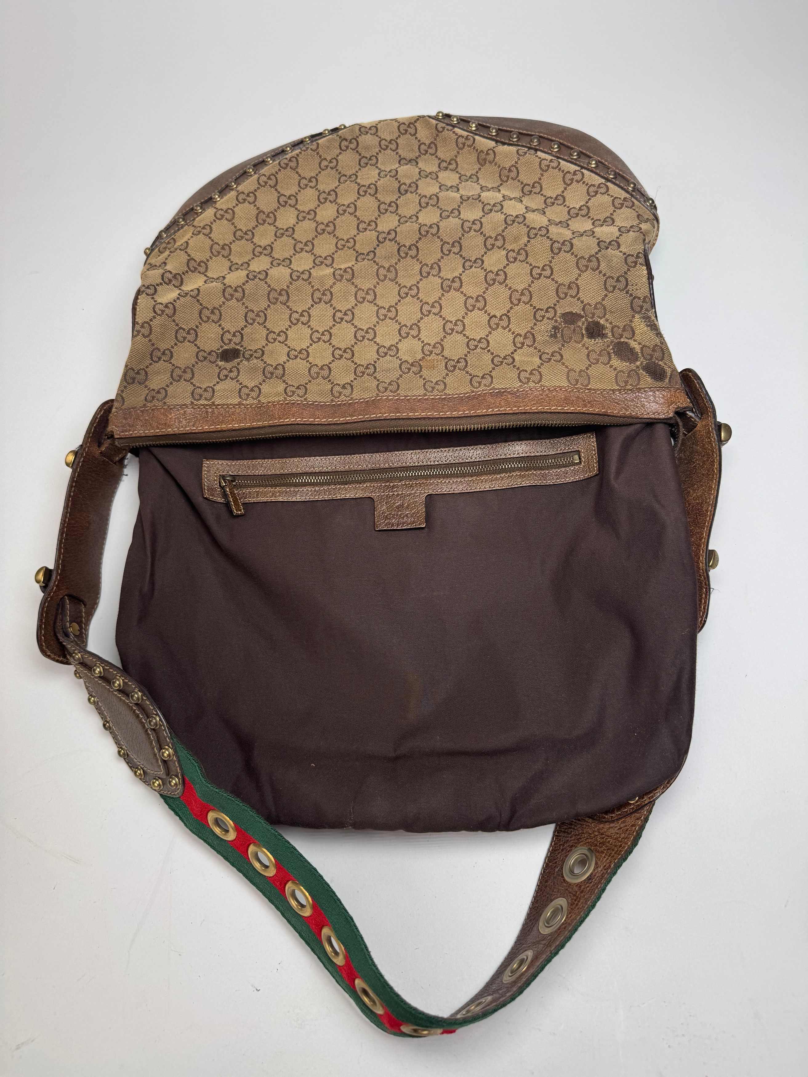 Gucci Vintage Studded Monogram Bag beige brown Size ONE SIZE - 3 Thumbnail