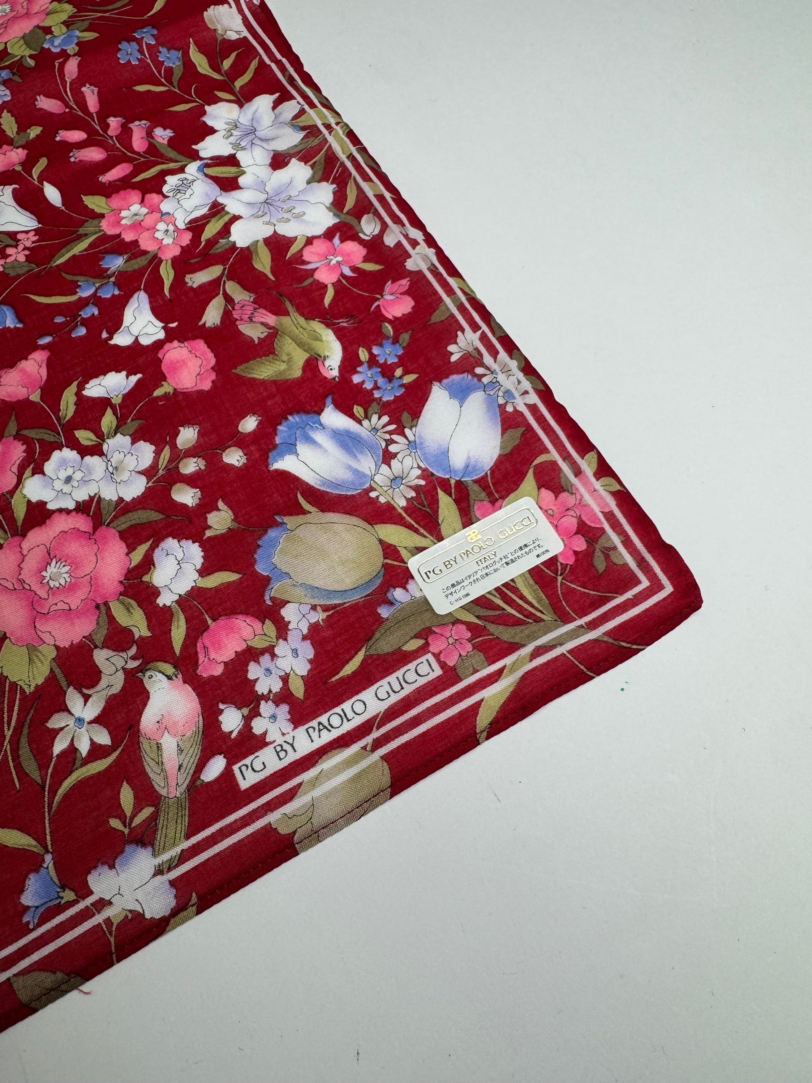 Gucci Vintage Floral Scarf Red New With Box Size ONE SIZE - 3 Thumbnail